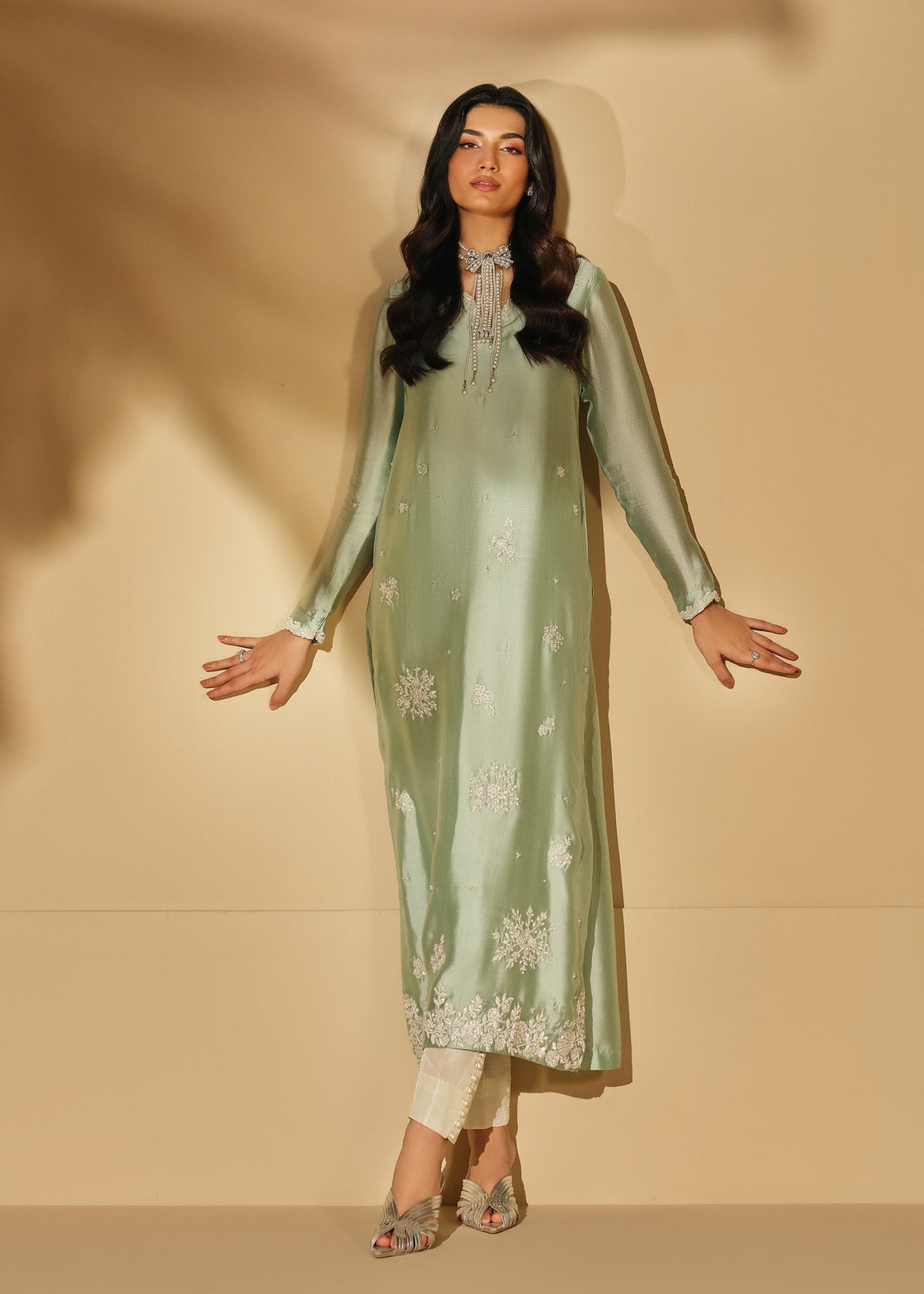 Mahum Asad | The Shadow Line | Halo - Formal Dress - available at Maria Faisal in UK and USA.