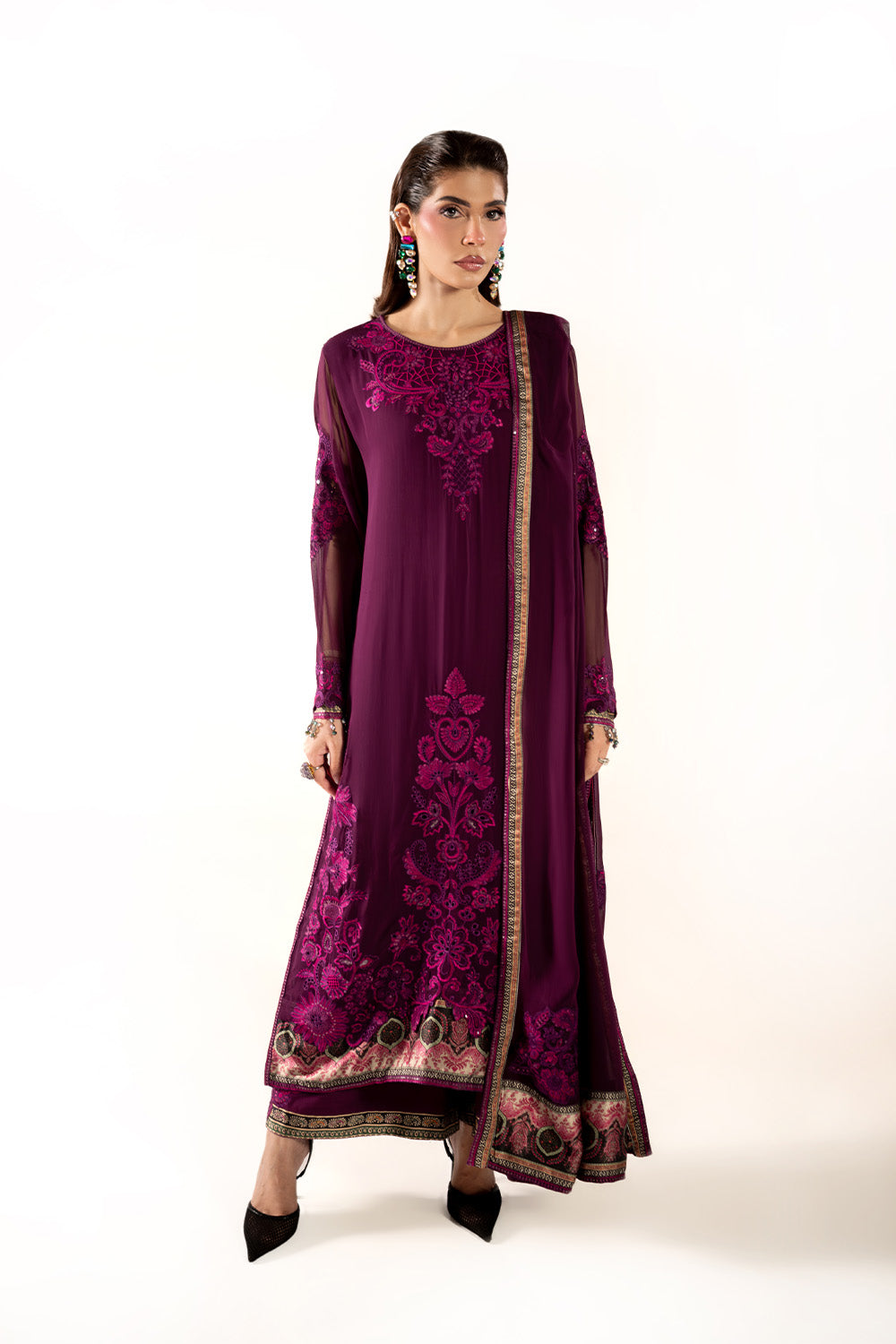 Maryum N Maria | Clestine Luxe Pret | ELAROSE - Luxury Dress - available at Maria Faisal in UK and USA.