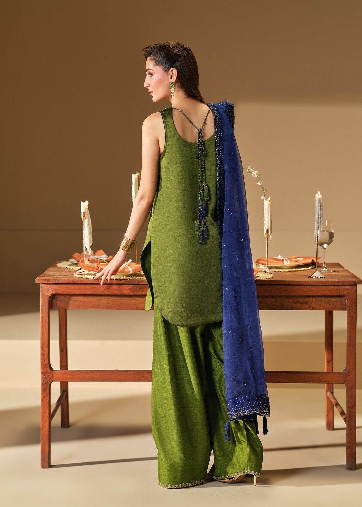 Mahum Asad | The Shadow Line | Verde - Formal Dress - available at Maria Faisal in UK and USA.