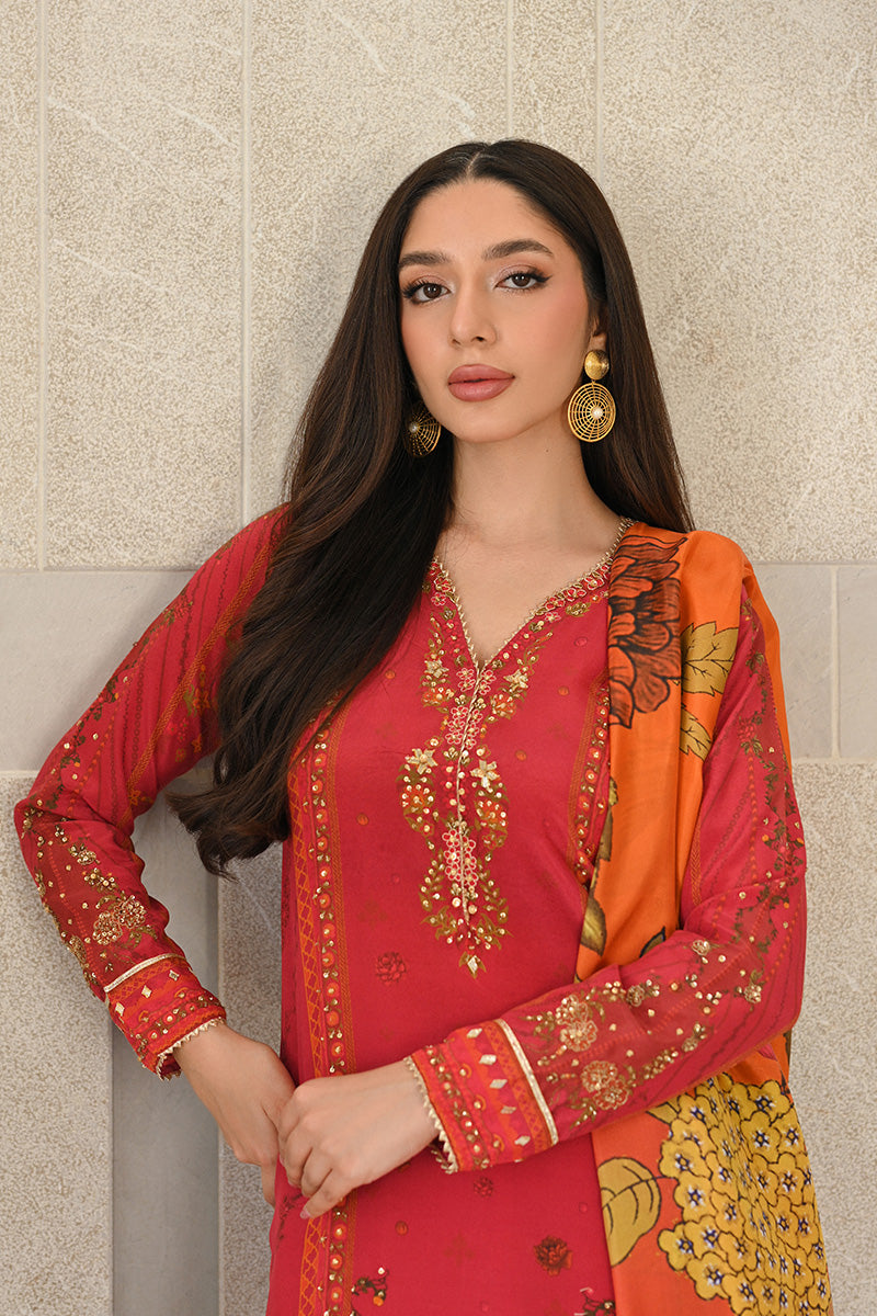 Mina Hasan | Signature Pret | Autumn Rose - Luxury Dress - available at Maria Faisal in UK and USA.