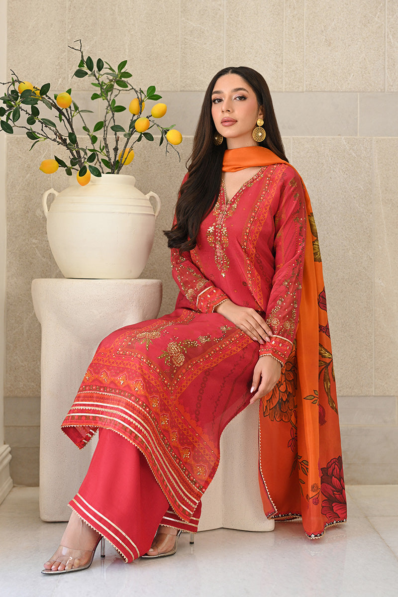 Mina Hasan | Signature Pret | Autumn Rose - Luxury Dress - available at Maria Faisal in UK and USA.