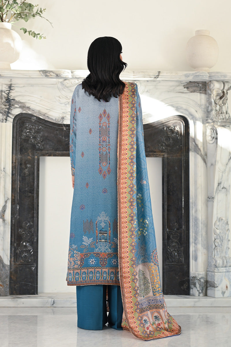 Mina Hasan | Signature Pret | Blue Lagoon - Luxury Dress - available at Maria Faisal in UK and USA.