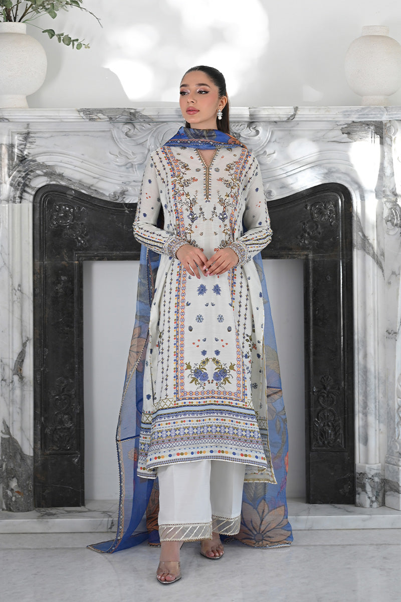 Mina Hasan | Signature Pret | Ceramic Garden - Luxury Dress - available at Maria Faisal in UK and USA.