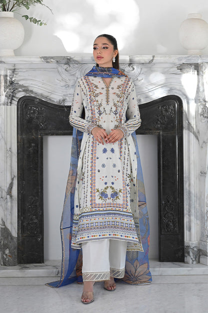 Mina Hasan | Signature Pret | Ceramic Garden - Luxury Dress - available at Maria Faisal in UK and USA.