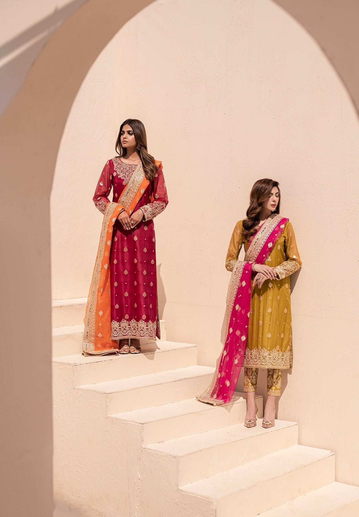 House of Nawab | Miorah Formals | TANYA - A - Designer Dress with Intricate embroidery and embellishments. Shop elegent wedding dress at Maria Faisal.