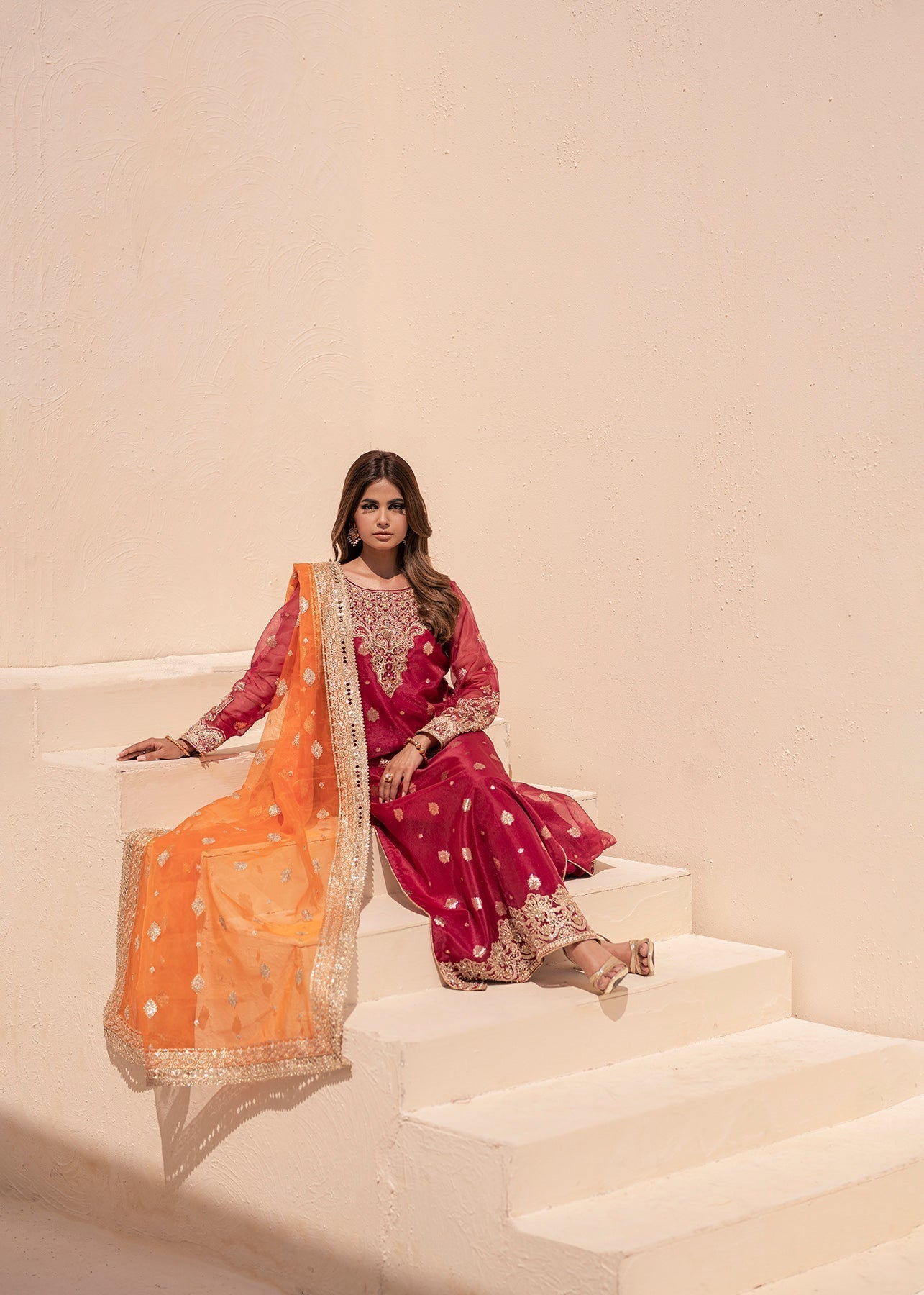 House of Nawab | Miorah Formals | TANYA - B - Designer Dress with Intricate embroidery and embellishments. Shop elegent wedding dress at Maria Faisal.