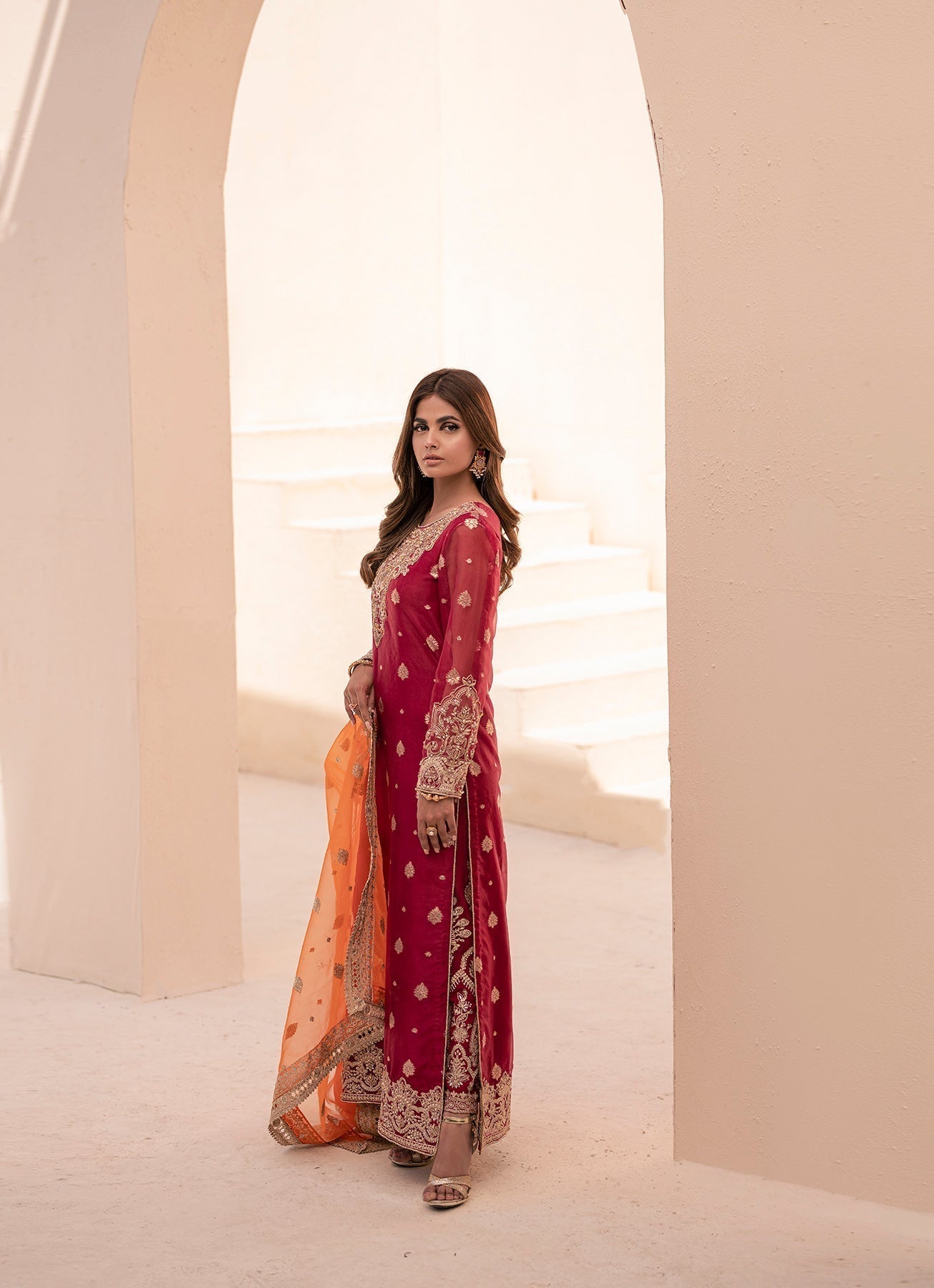 House of Nawab | Miorah Formals | TANYA - B - Designer Dress with Intricate embroidery and embellishments. Shop elegent wedding dress at Maria Faisal.