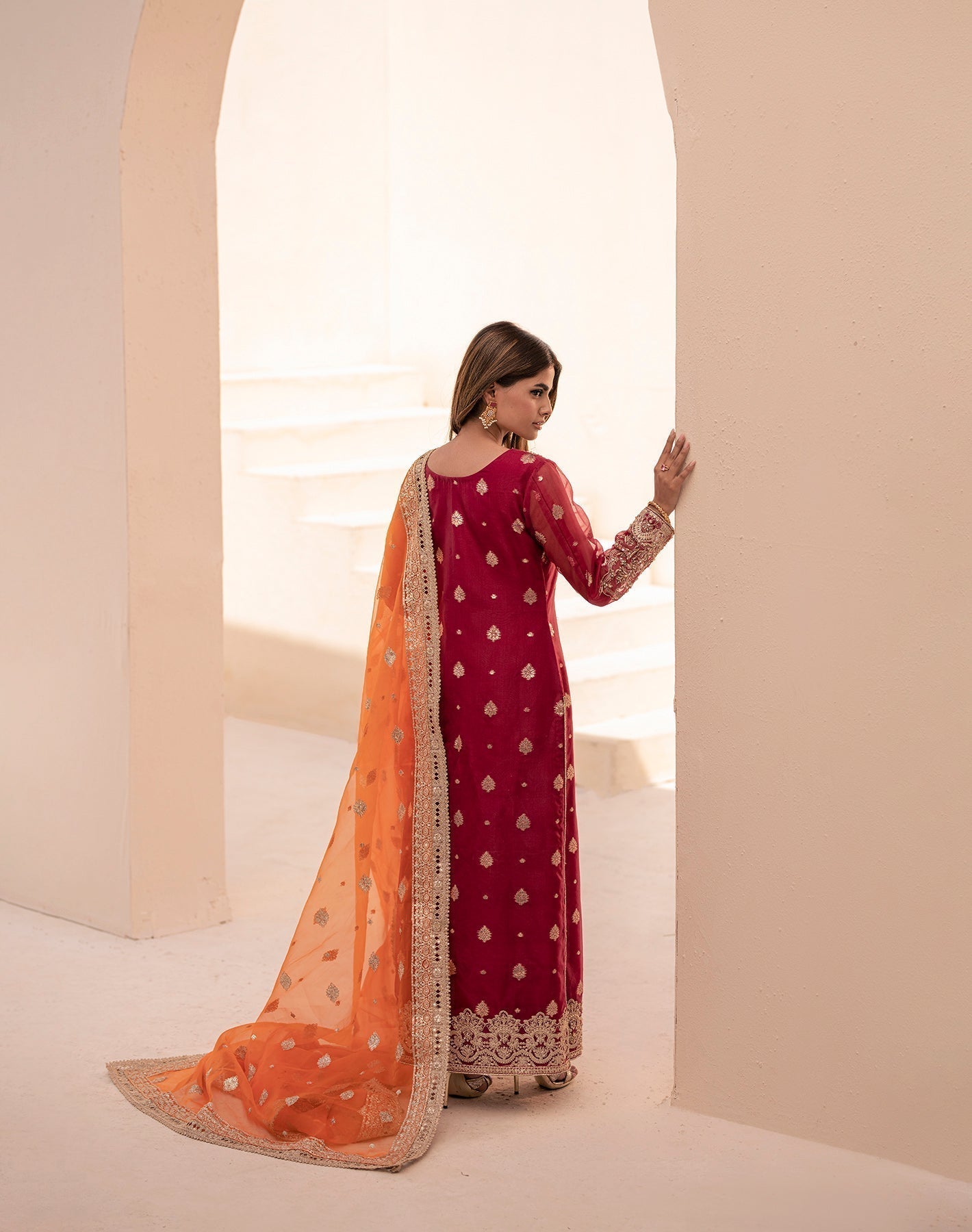 House of Nawab | Miorah Formals | TANYA - B - Designer Dress with Intricate embroidery and embellishments. Shop elegent wedding dress at Maria Faisal.