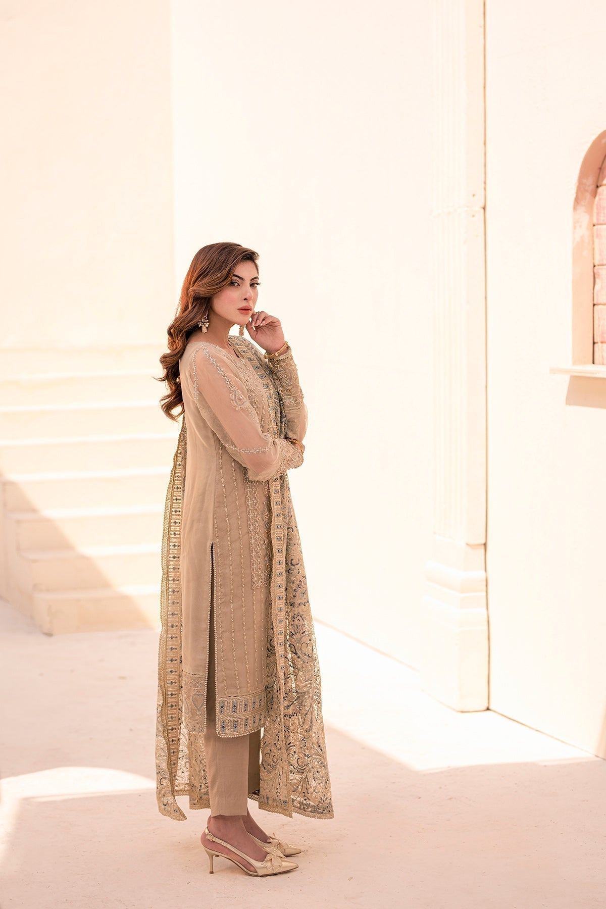 House of Nawab | Miorah Formals | ISOOD - B - Designer Dress with Intricate embroidery and embellishments. Shop elegent wedding dress at Maria Faisal.
