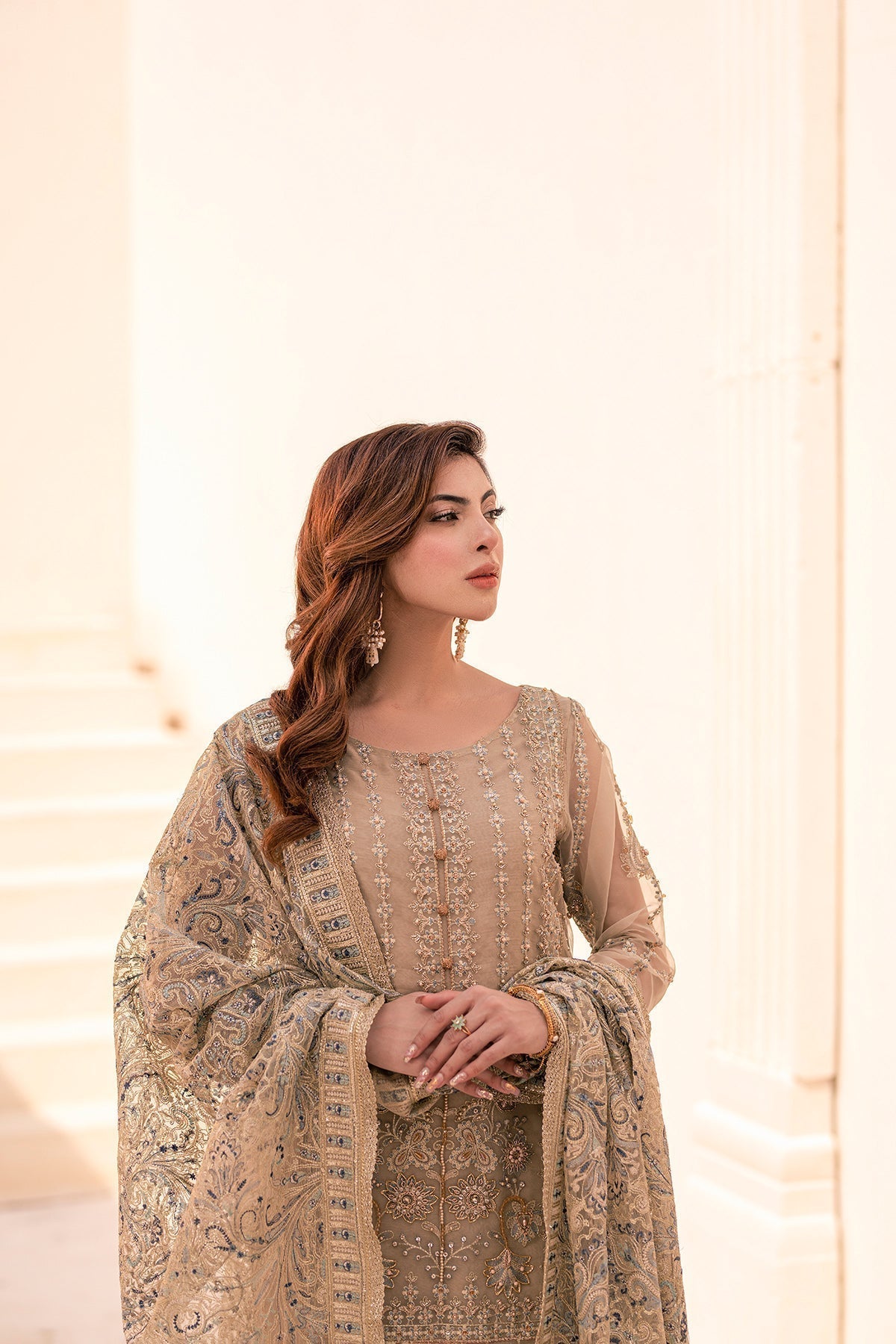 House of Nawab | Miorah Formals | ISOOD - B - Designer Dress with Intricate embroidery and embellishments. Shop elegent wedding dress at Maria Faisal.