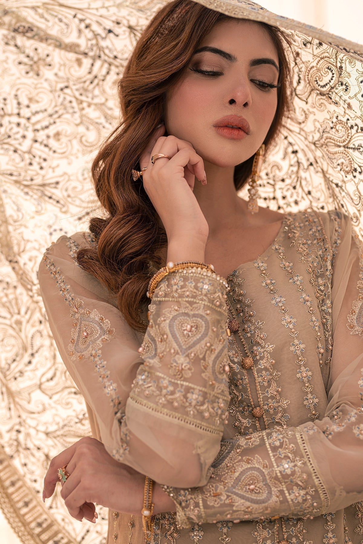 House of Nawab | Miorah Formals | ISOOD - B - Designer Dress with Intricate embroidery and embellishments. Shop elegent wedding dress at Maria Faisal.