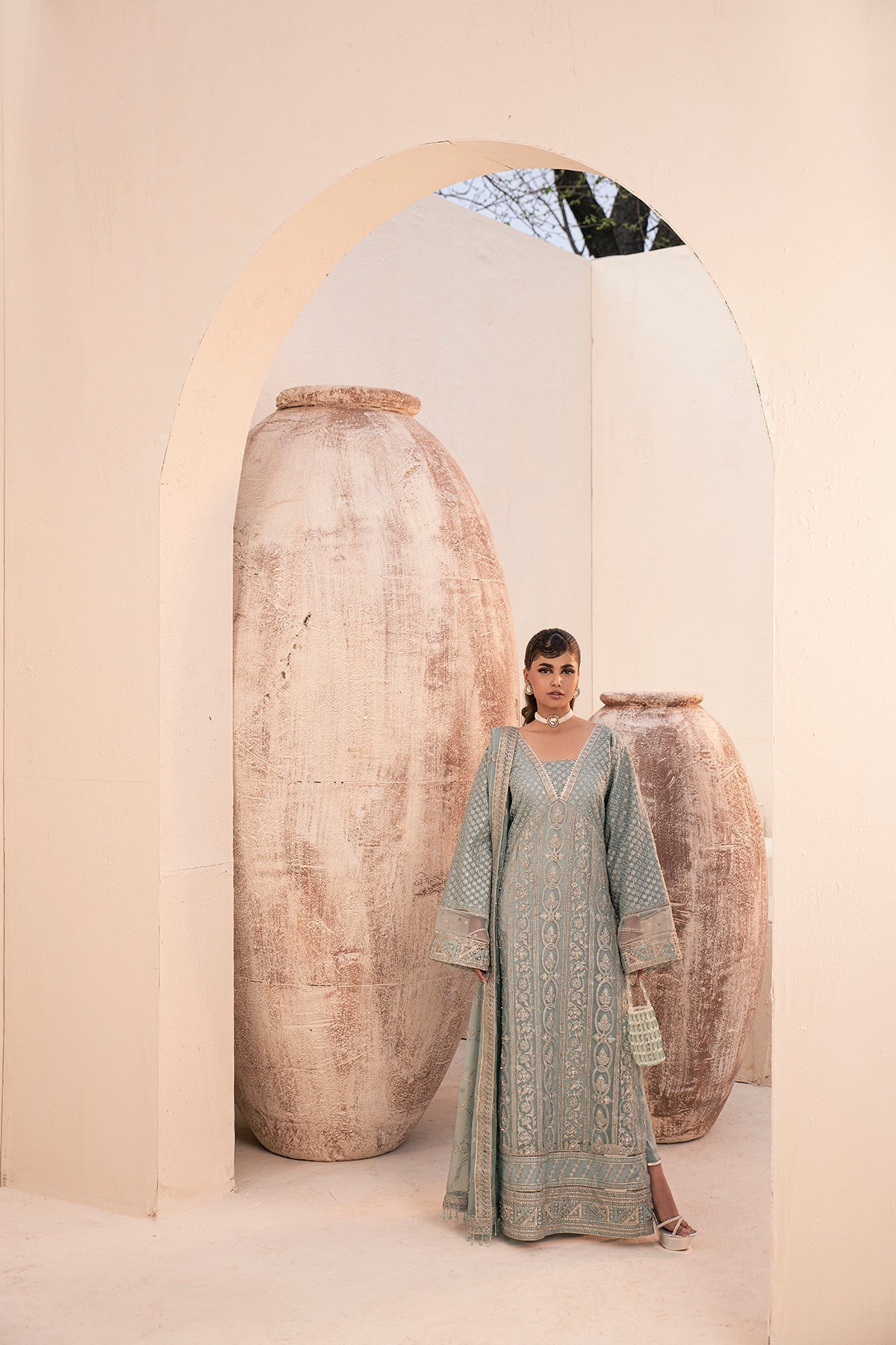 House of Nawab | Miorah Formals | IVAAN - A - Designer Dress with Intricate embroidery and embellishments. Shop elegent wedding dress at Maria Faisal.