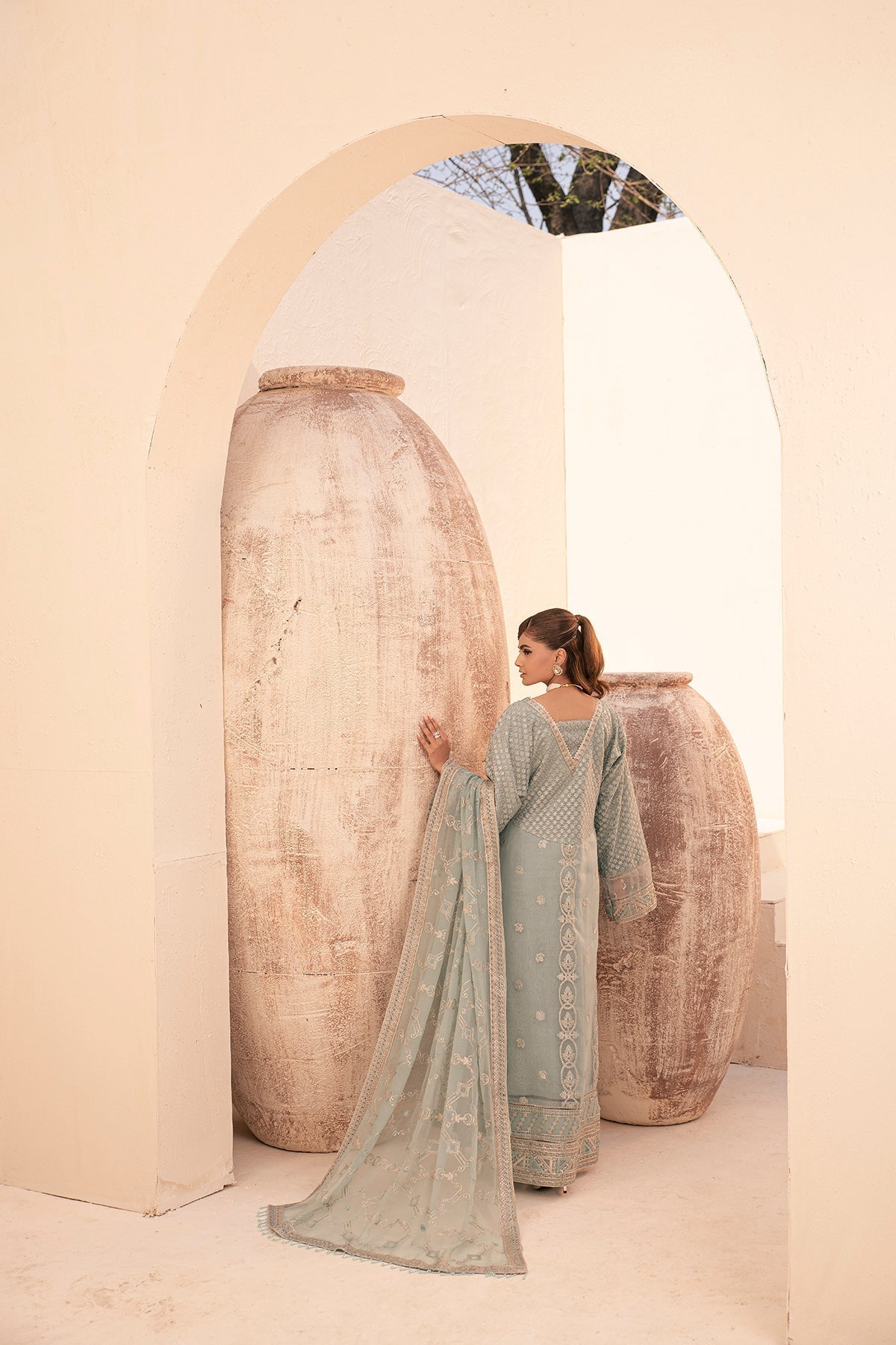 House of Nawab | Miorah Formals | IVAAN - A - Designer Dress with Intricate embroidery and embellishments. Shop elegent wedding dress at Maria Faisal.