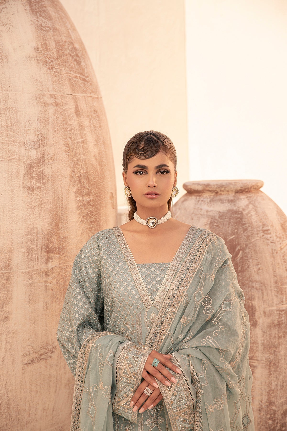 House of Nawab | Miorah Formals | IVAAN - A - Designer Dress with Intricate embroidery and embellishments. Shop elegent wedding dress at Maria Faisal.