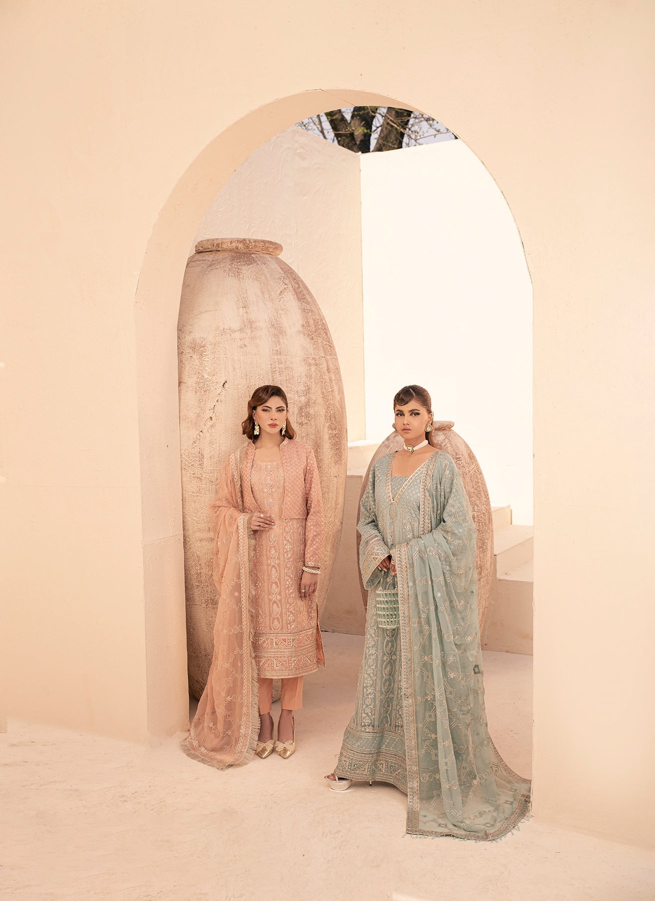 House of Nawab | Miorah Formals | IVAAN - B - Designer Dress with Intricate embroidery and embellishments. Shop elegent wedding dress at Maria Faisal.