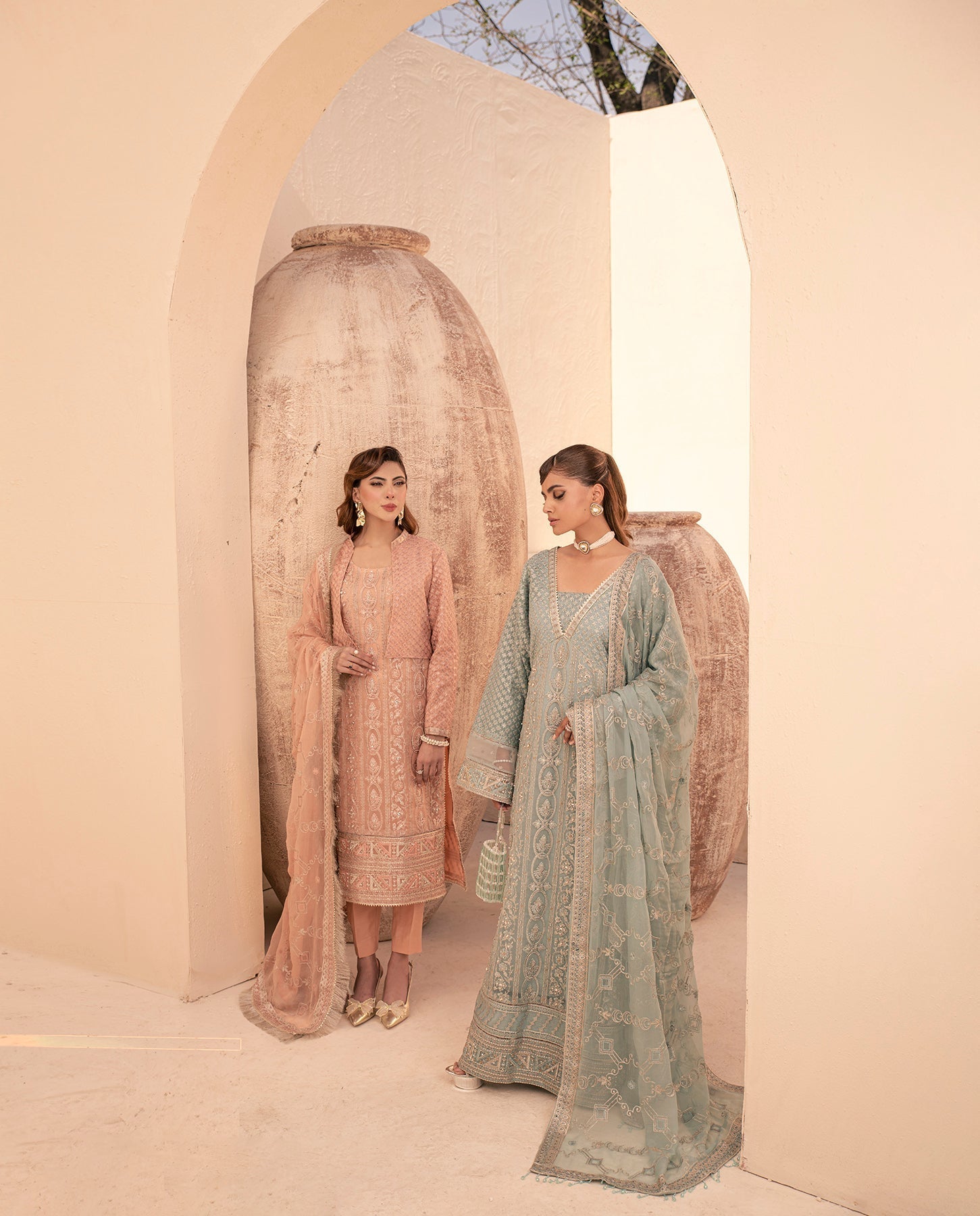 House of Nawab | Miorah Formals | IVAAN - B - Designer Dress with Intricate embroidery and embellishments. Shop elegent wedding dress at Maria Faisal.