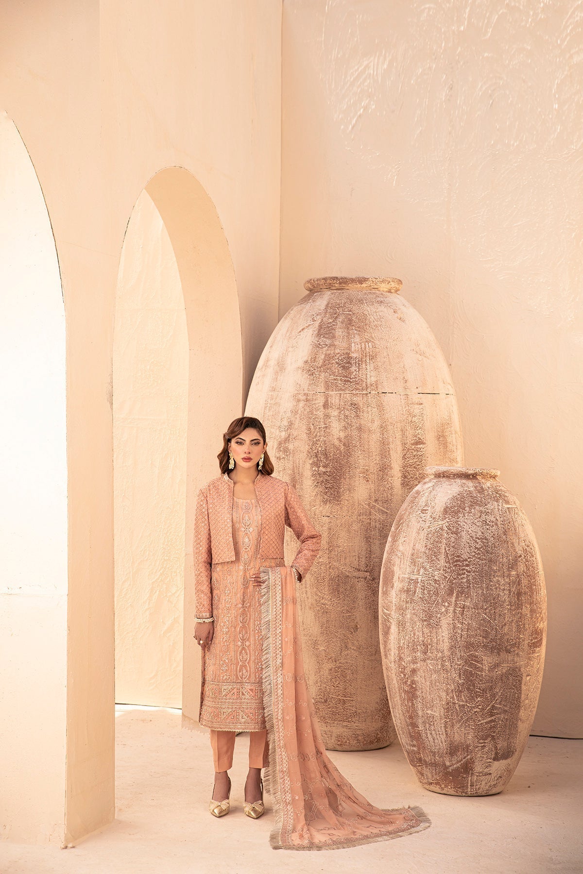 House of Nawab | Miorah Formals | IVAAN - B - Designer Dress with Intricate embroidery and embellishments. Shop elegent wedding dress at Maria Faisal.