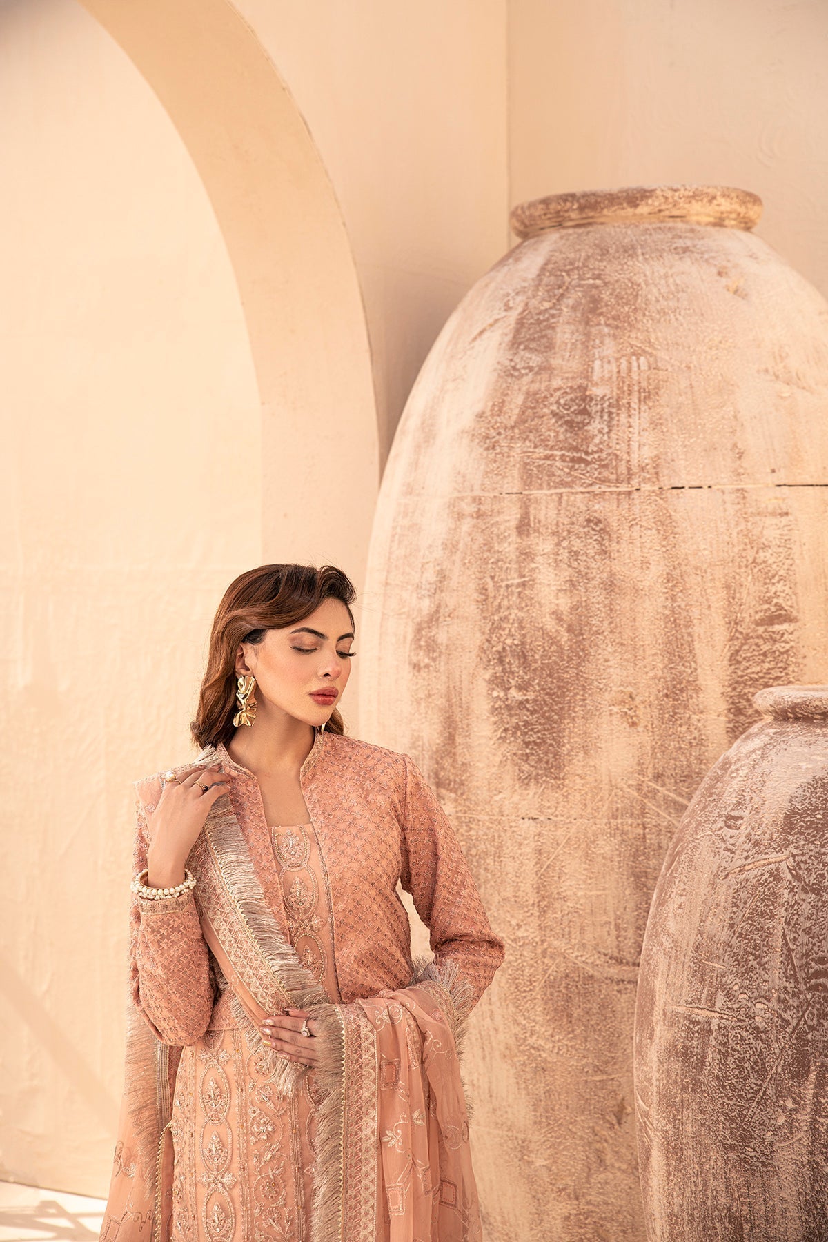 House of Nawab | Miorah Formals | IVAAN - B - Designer Dress with Intricate embroidery and embellishments. Shop elegent wedding dress at Maria Faisal.