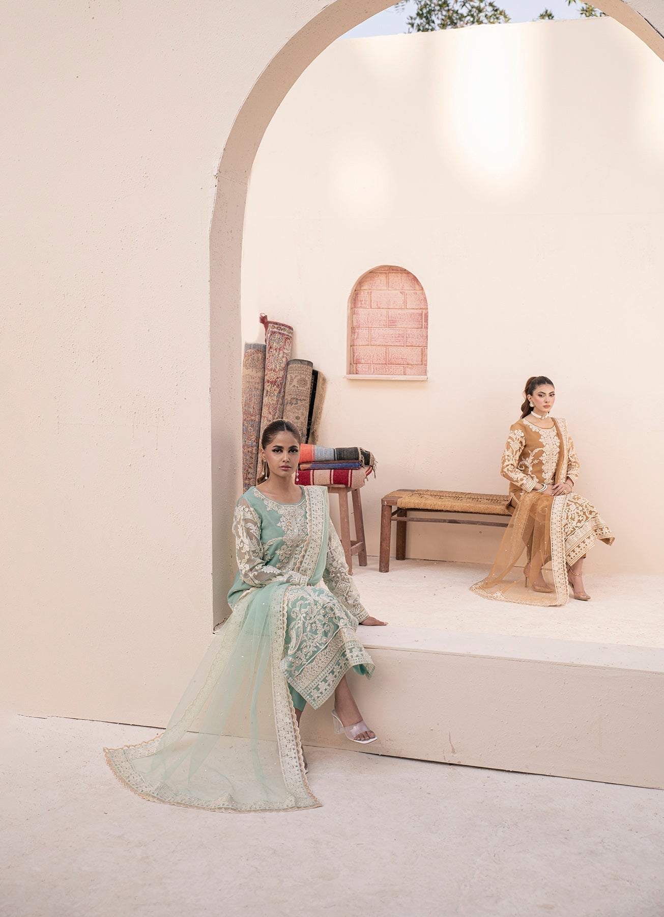 House of Nawab | Miorah Formals | IRFA - A - Designer Dress with Intricate embroidery and embellishments. Shop elegent wedding dress at Maria Faisal.