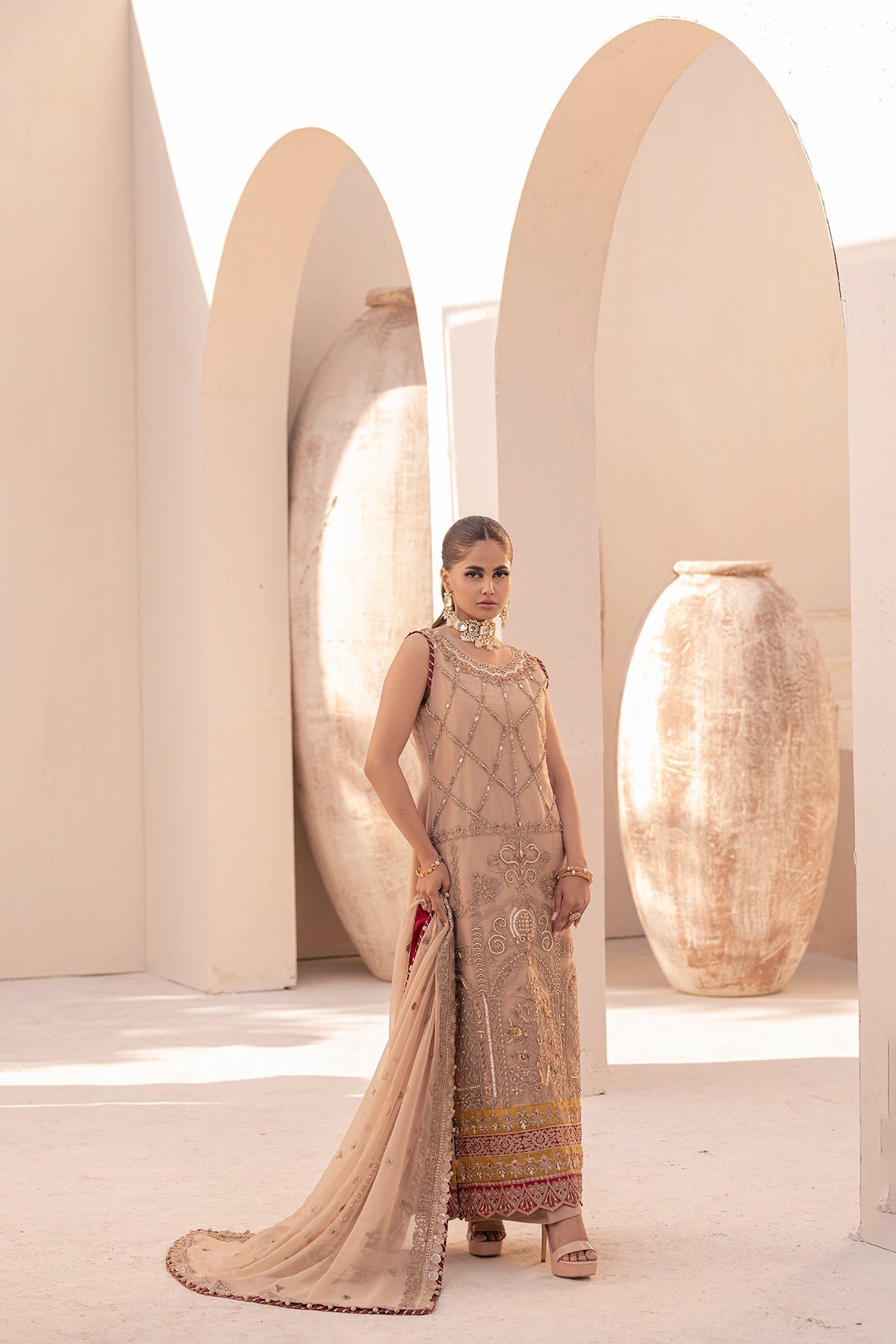 House of Nawab | Miorah Formals | ZIDHAR - B - Designer Dress with Intricate embroidery and embellishments. Shop elegent wedding dress at Maria Faisal.