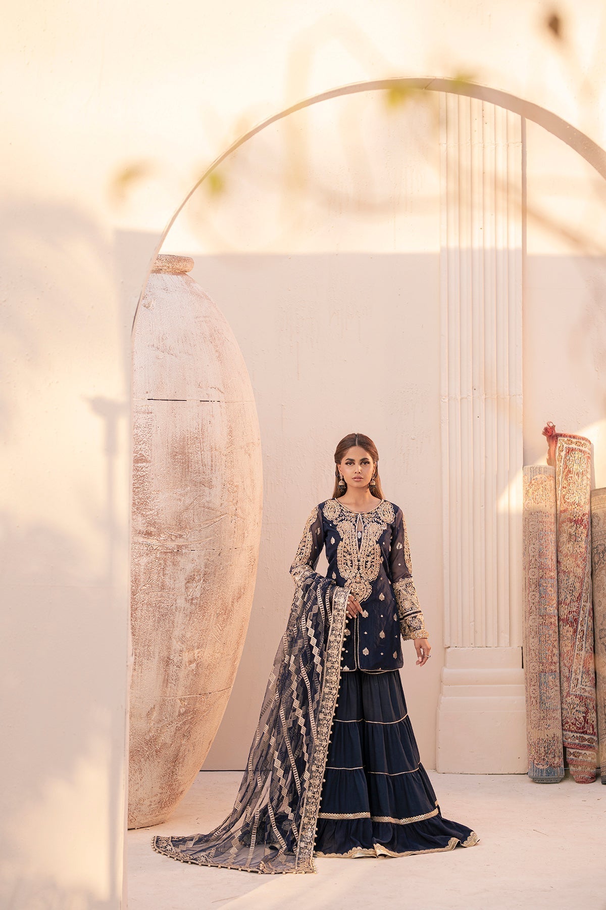 House of Nawab | Miorah Formals | IRAMMA - A - Designer Dress with Intricate embroidery and embellishments. Shop elegent wedding dress at Maria Faisal.