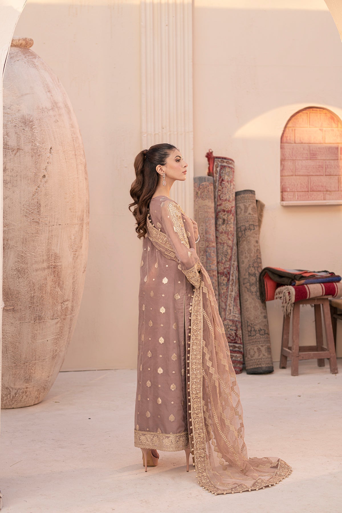 House of Nawab | Miorah Formals | IRAMMA - B - Designer Dress with Intricate embroidery and embellishments. Shop elegent wedding dress at Maria Faisal.
