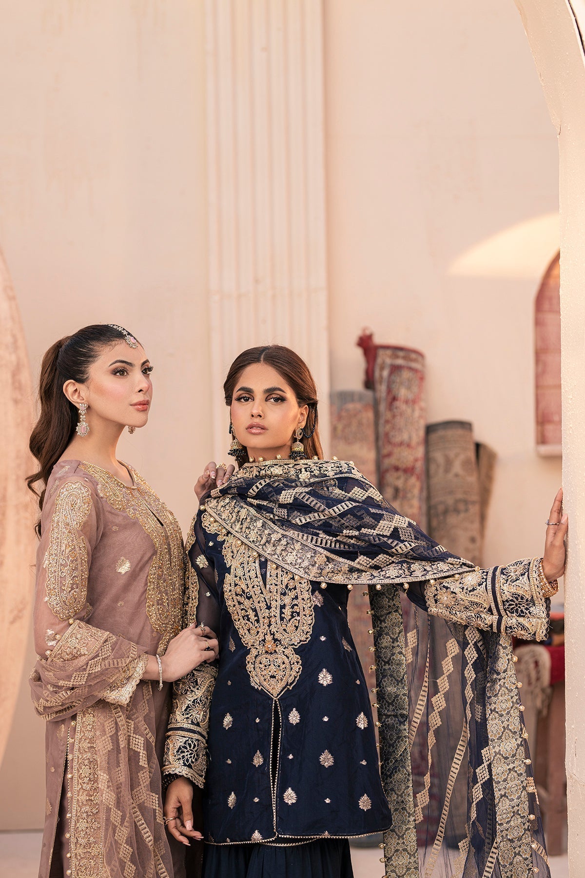 House of Nawab | Miorah Formals | IRAMMA - B - Designer Dress with Intricate embroidery and embellishments. Shop elegent wedding dress at Maria Faisal.