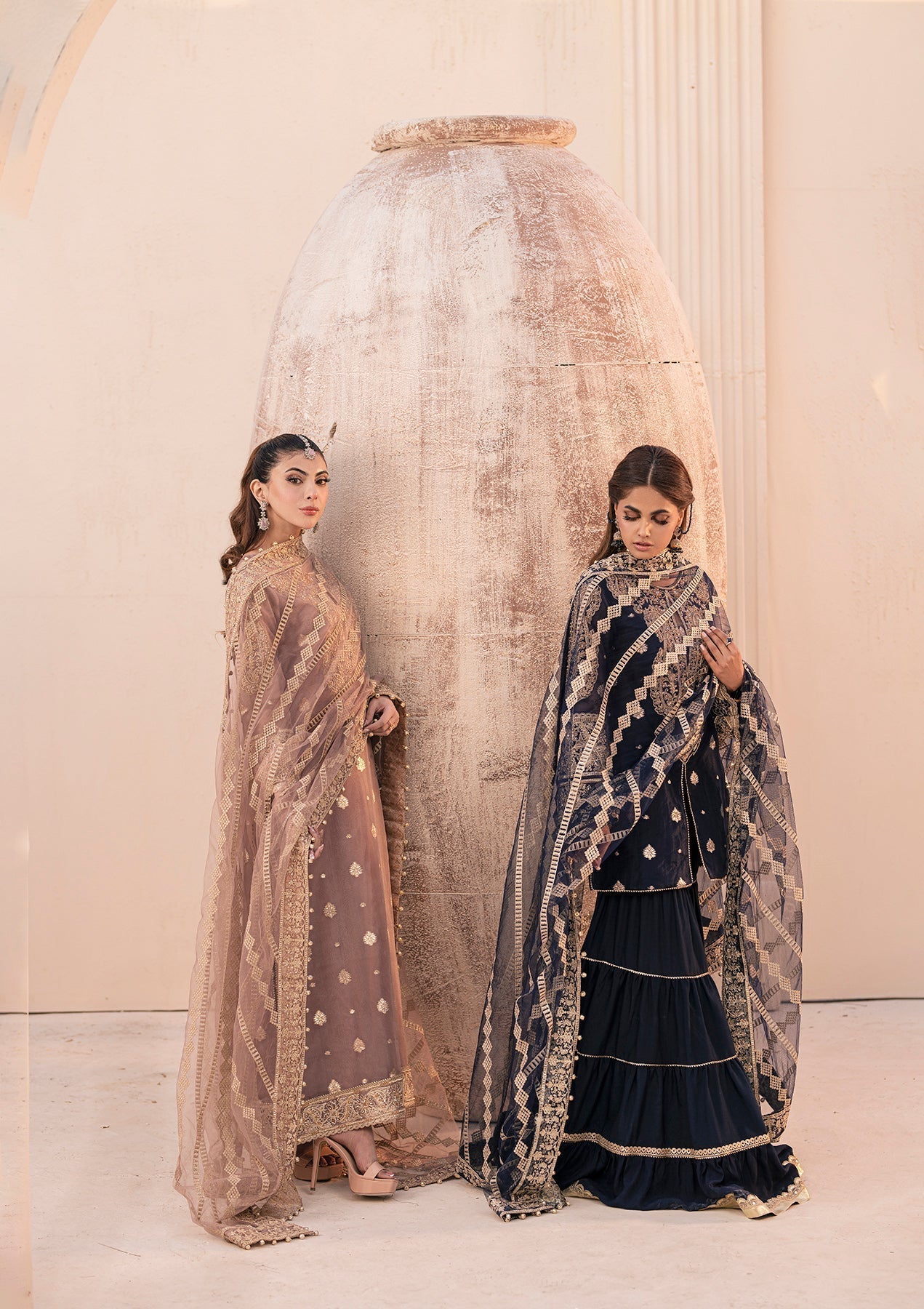 House of Nawab | Miorah Formals | IRAMMA - B - Designer Dress with Intricate embroidery and embellishments. Shop elegent wedding dress at Maria Faisal.