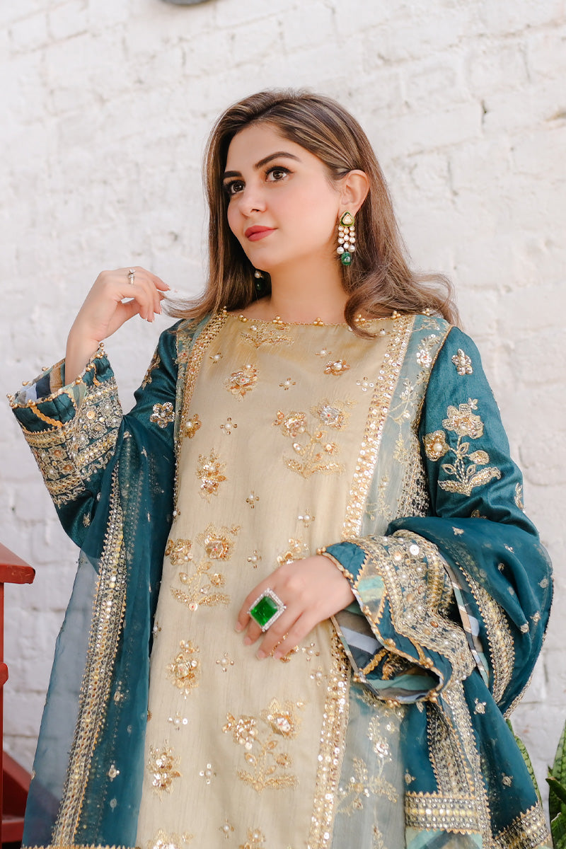 MNR | Zarlish Festive 25 | Rabia Jabbar in Lehar - Formal Dress - available at Maria Faisal in UK and USA.