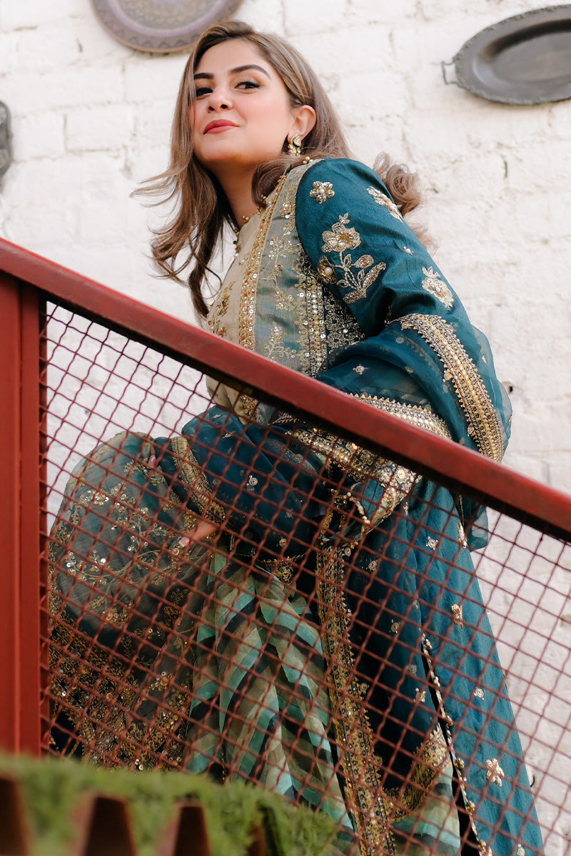 MNR | Zarlish Festive 25 | Rabia Jabbar in Lehar - Formal Dress - available at Maria Faisal in UK and USA.
