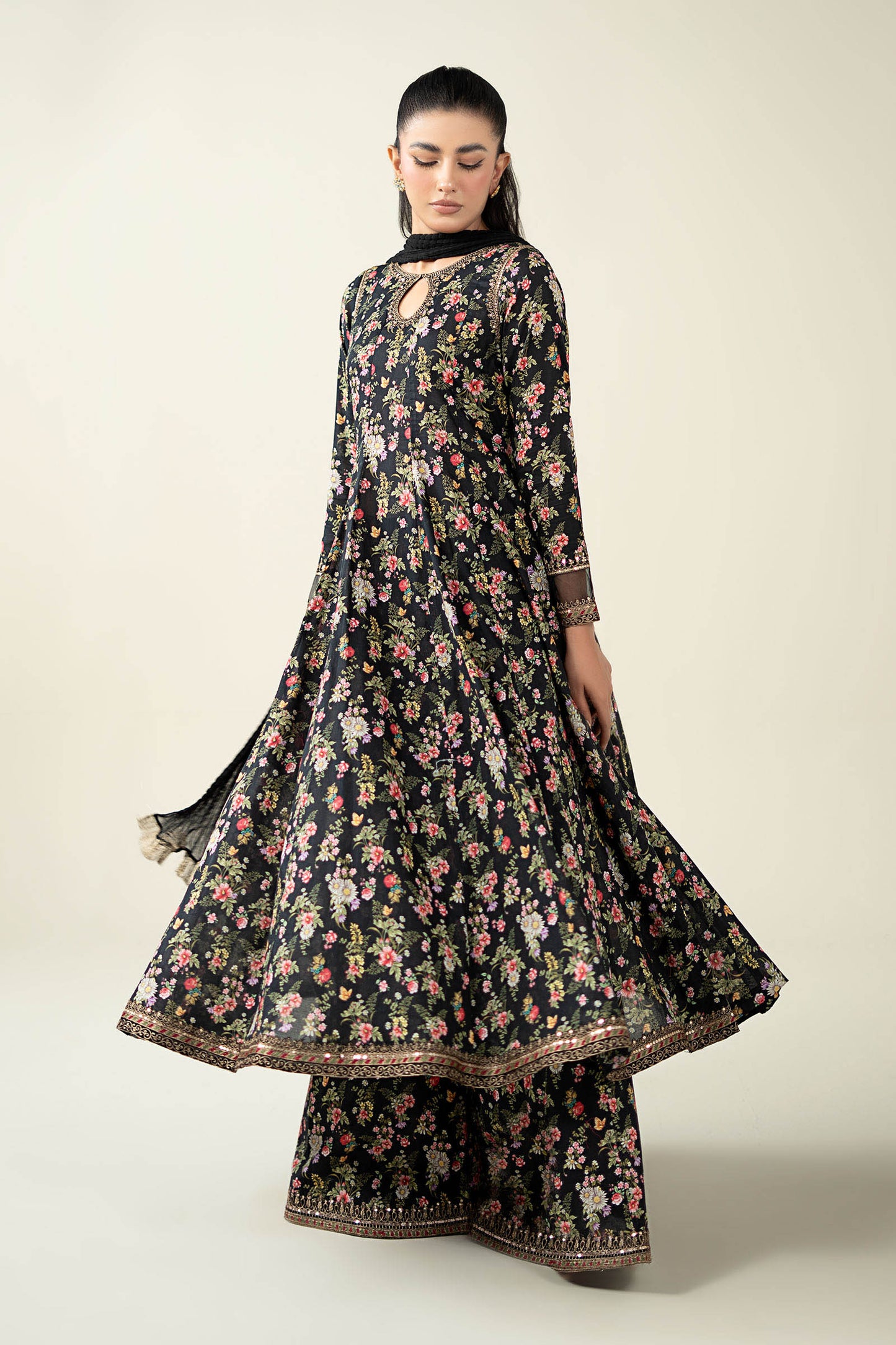 Maria B | Luxury Winter Pret 25 | DW-EA24-81R1-Black - Ladies Clothes - Maria Faisal