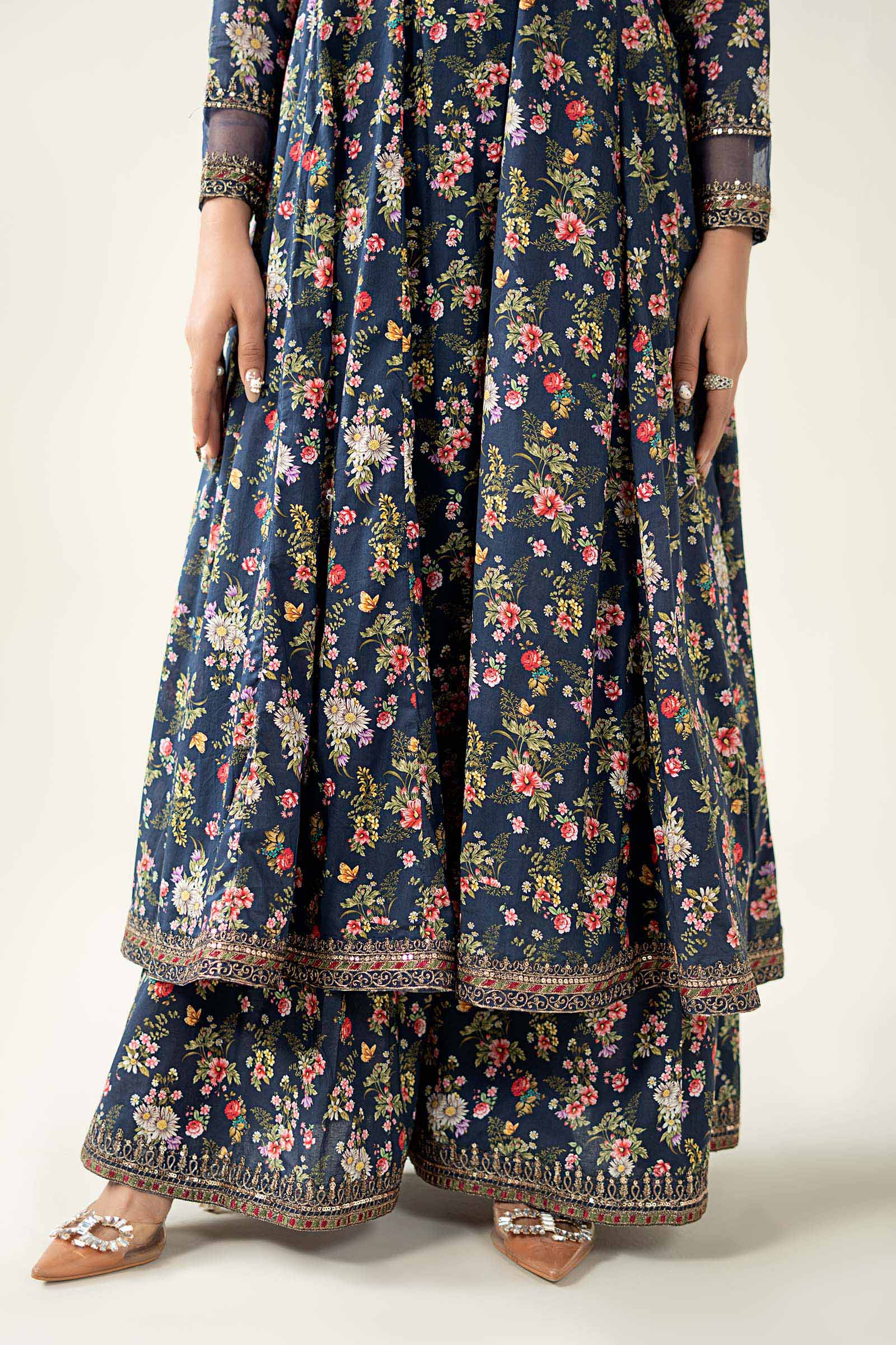 Maria B | Luxury Winter Pret 25 | DW-EA24-81R1-Blue - Ladies Clothes - Maria Faisal