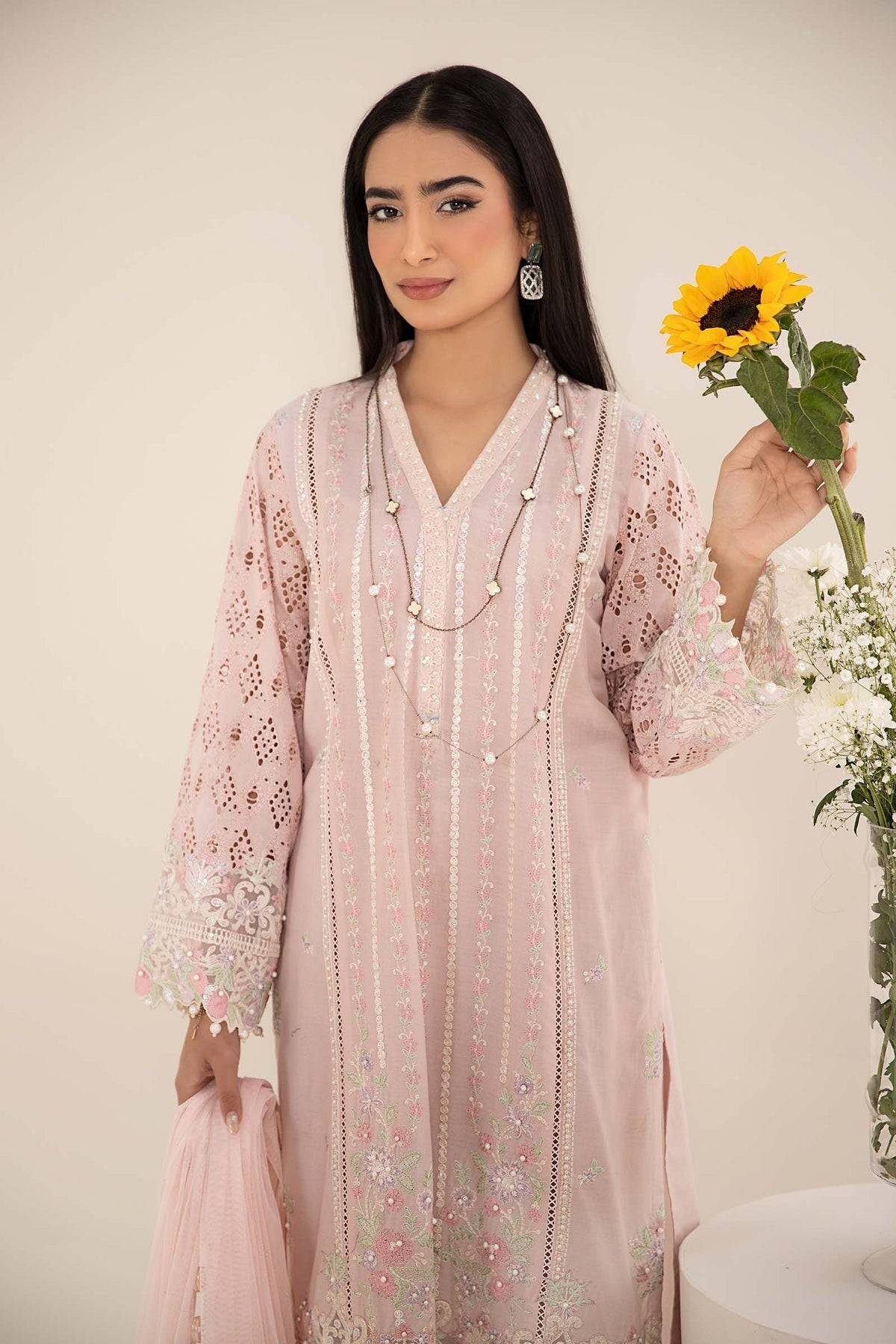 Maria B | Formal Wears | DW-EF25-07 Light Pink by Maria Faisal - Registered Vendor of : Maria B - type : Ladies Clothes - 100% original wedding dresses