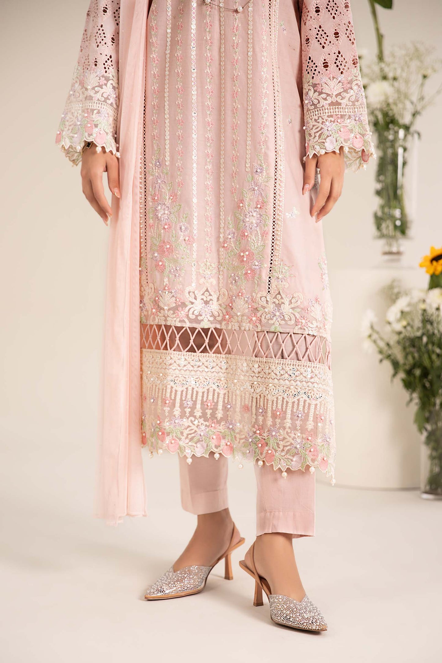 Maira B | Ready to Wear | DW-EF25-07 Pink by Maria Faisal - Registered Vendor of : Maria B - type : Wedding Dress - 100% original wedding dresses