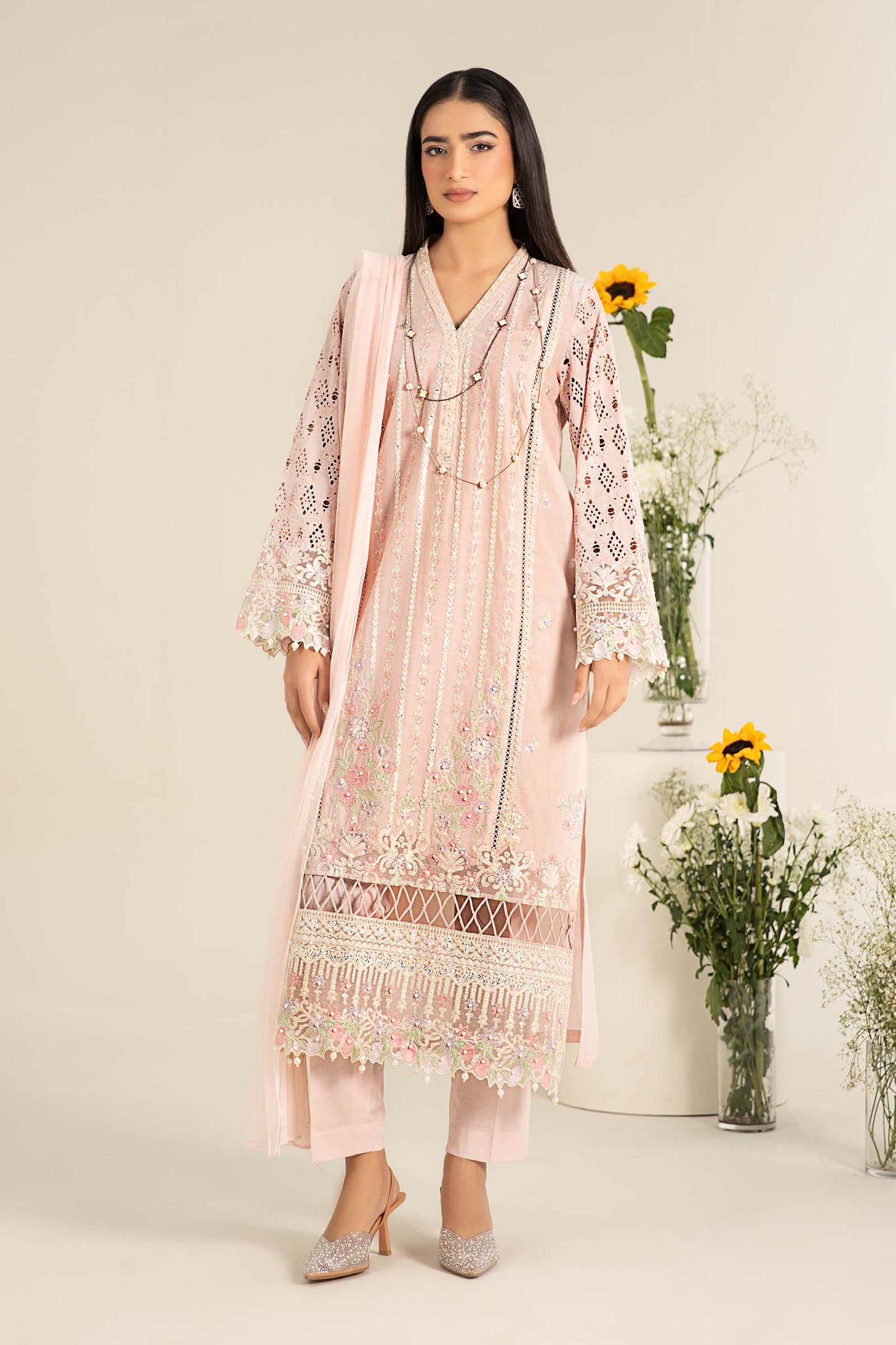 Maira B | Ready to Wear | DW-EF25-07 Pink by Maria Faisal - Registered Vendor of : Maria B - type : Wedding Dress - 100% original wedding dresses