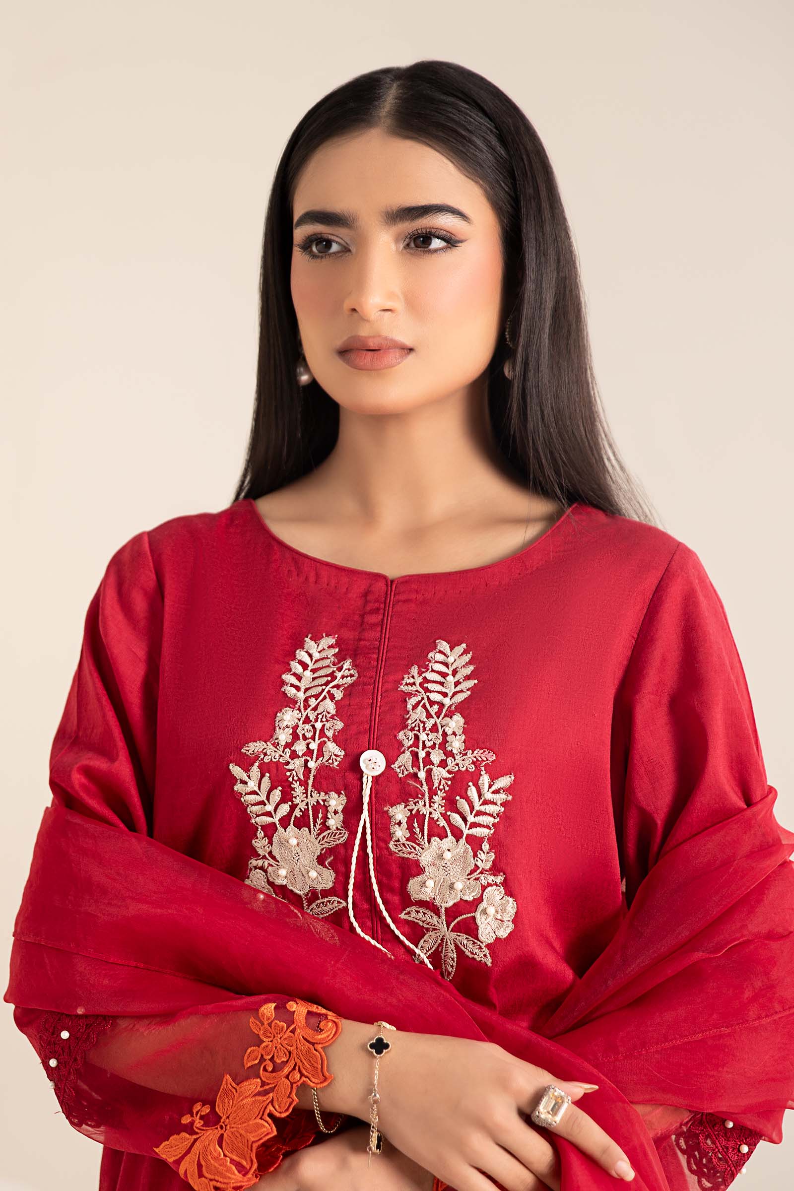 Maira B | Ready to Wear | DW-EF25-15 Red by Maria Faisal - Registered Vendor of : Maria B - type : Wedding Dress - 100% original wedding dresses