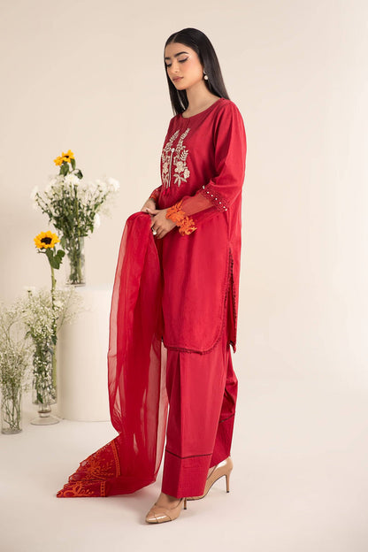 Maira B | Ready to Wear | DW-EF25-15 Red by Maria Faisal - Registered Vendor of : Maria B - type : Wedding Dress - 100% original wedding dresses