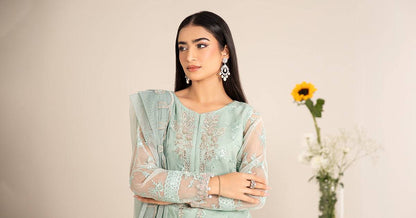 Maira B | Ready to Wear | DW-EF25-17 Green by Maria Faisal - Registered Vendor of : Maria B - type : Wedding Dress - 100% original wedding dresses