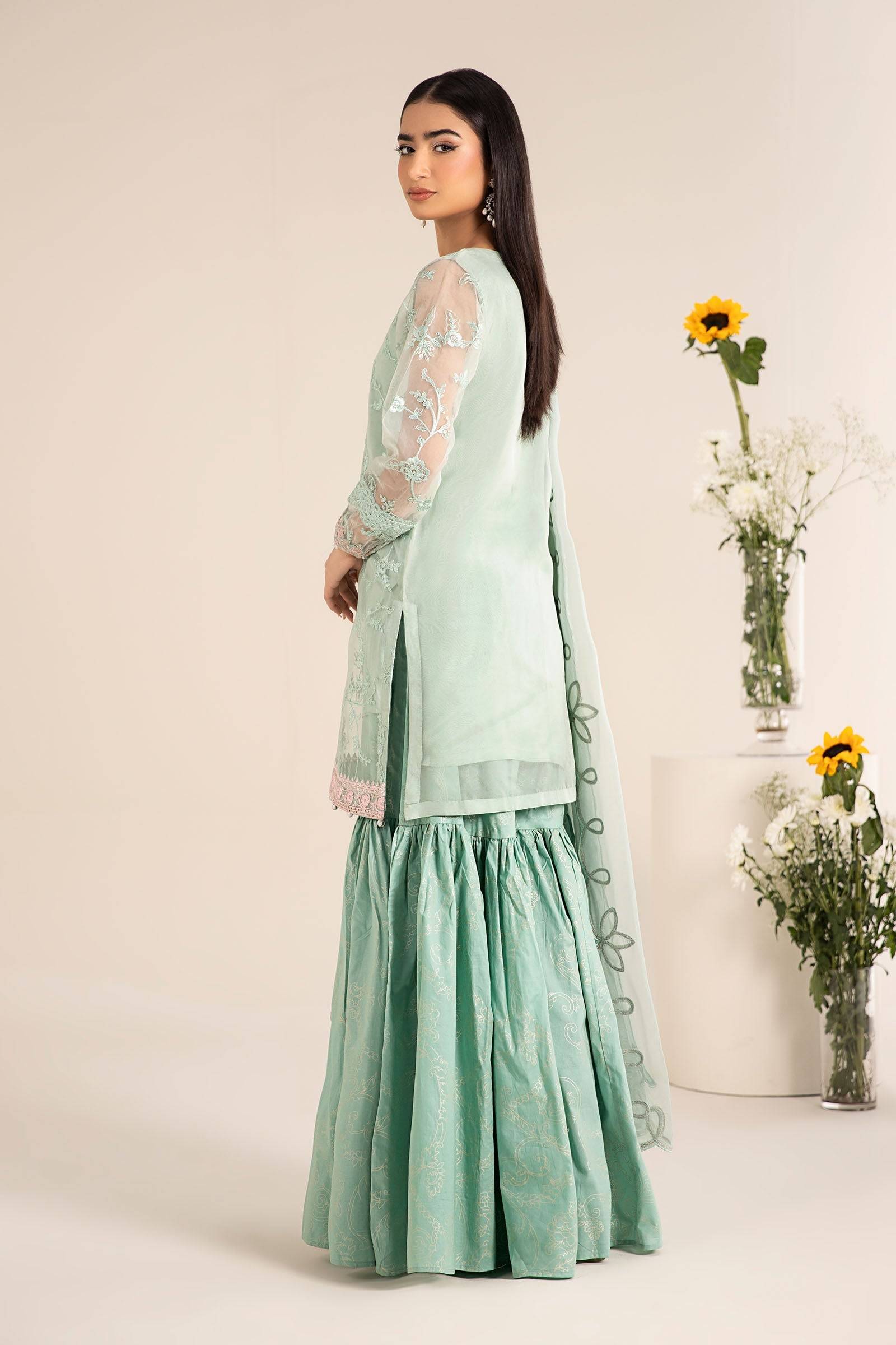 Maira B | Ready to Wear | DW-EF25-17 Green by Maria Faisal - Registered Vendor of : Maria B - type : Wedding Dress - 100% original wedding dresses