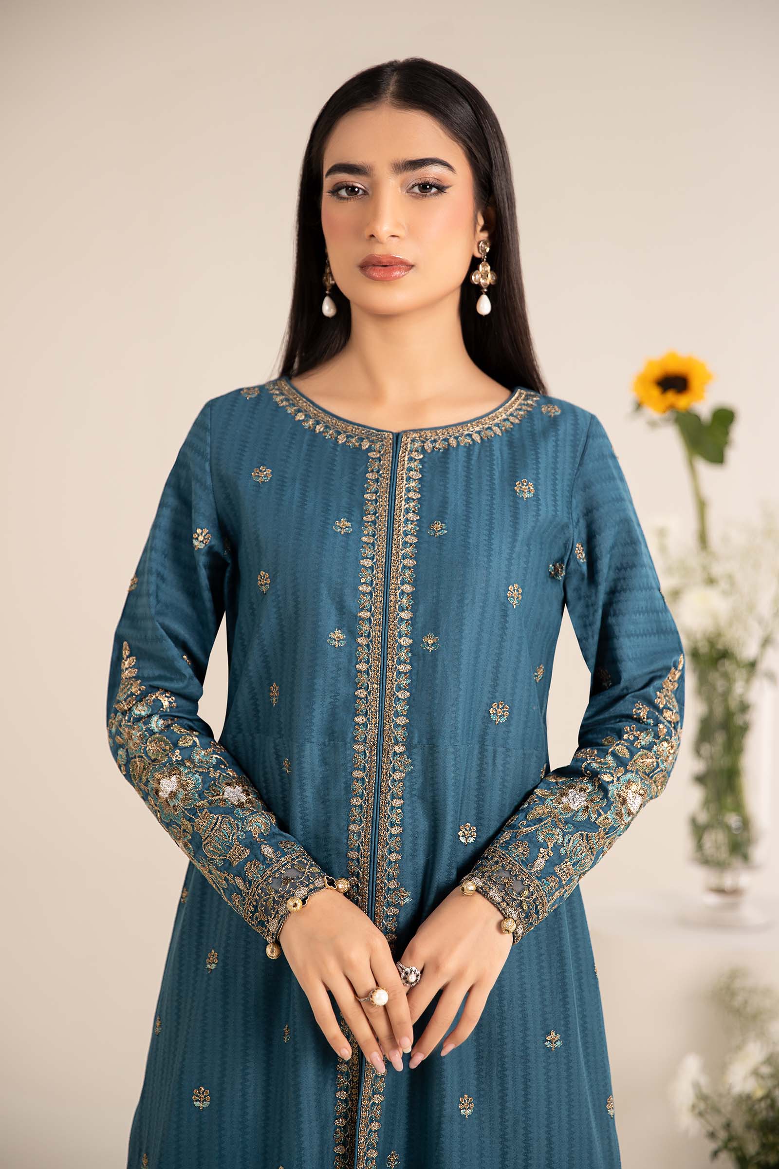 Maira B | Ready to Wear | DW-EF25-21 Blue by Maria Faisal - Registered Vendor of : Maria B - type : Wedding Dress - 100% original wedding dresses