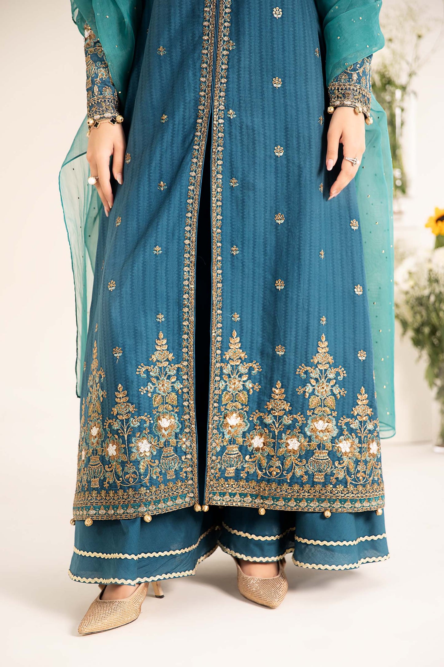Maira B | Ready to Wear | DW-EF25-21 Blue by Maria Faisal - Registered Vendor of : Maria B - type : Wedding Dress - 100% original wedding dresses