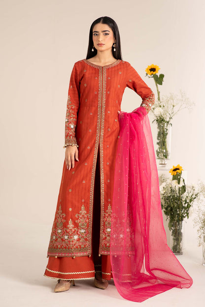 Maira B | Ready to Wear | DW-EF25-21 Orange by Maria Faisal - Registered Vendor of : Maria B - type : Wedding Dress - 100% original wedding dresses