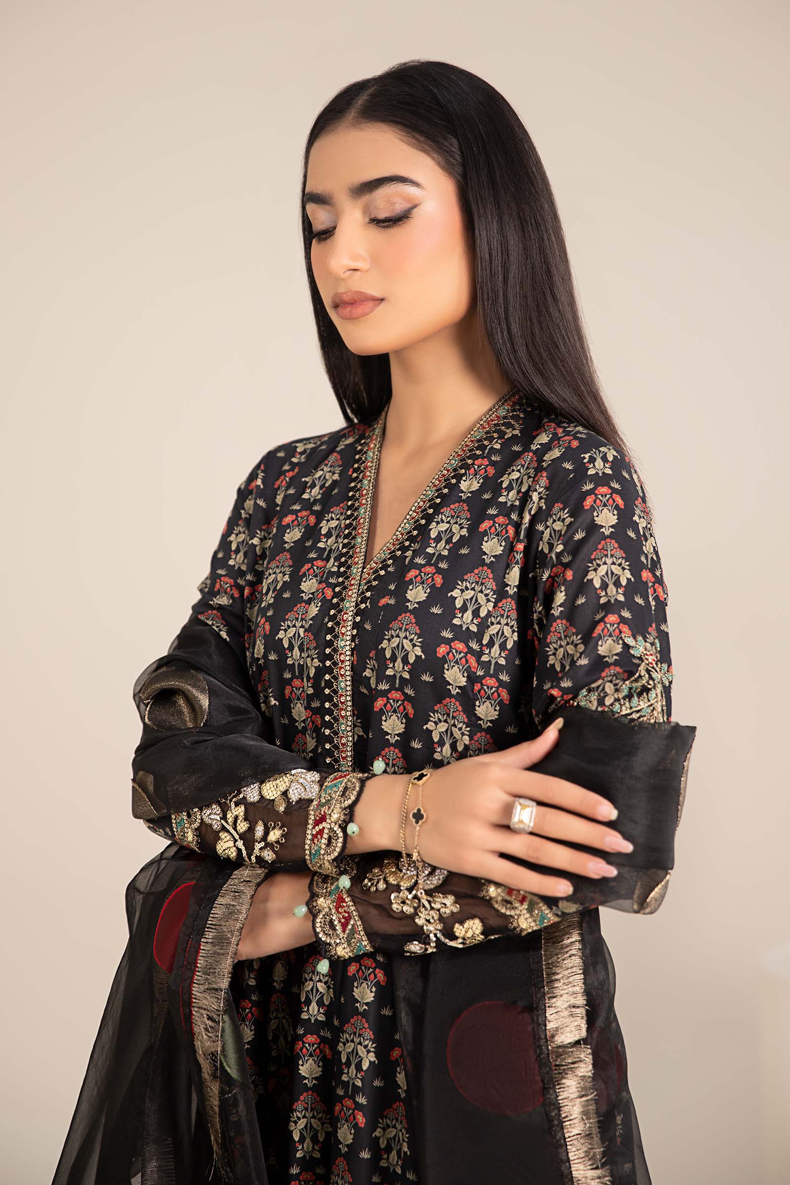 Maira B | Ready to Wear | DW-EF25-54 Black by Maria Faisal - Registered Vendor of : Maria B - type : Wedding Dress - 100% original wedding dresses
