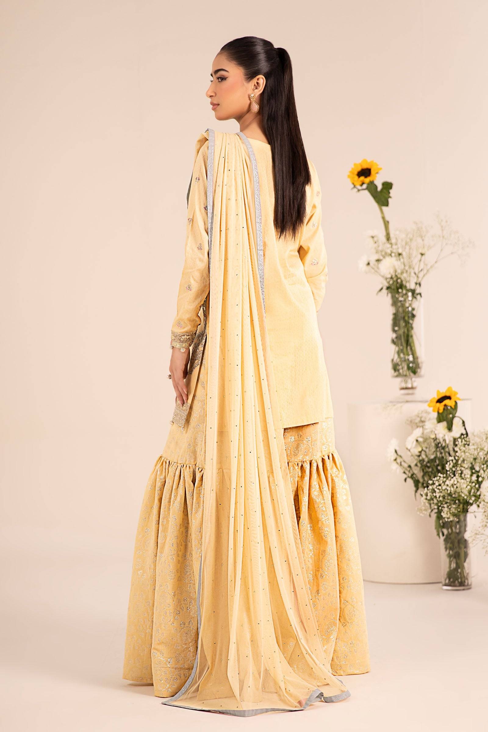 Maira B | Ready to Wear | DW-EF25-61 Yellow by Maria Faisal - Registered Vendor of : Maria B - type : Wedding Dress - 100% original wedding dresses
