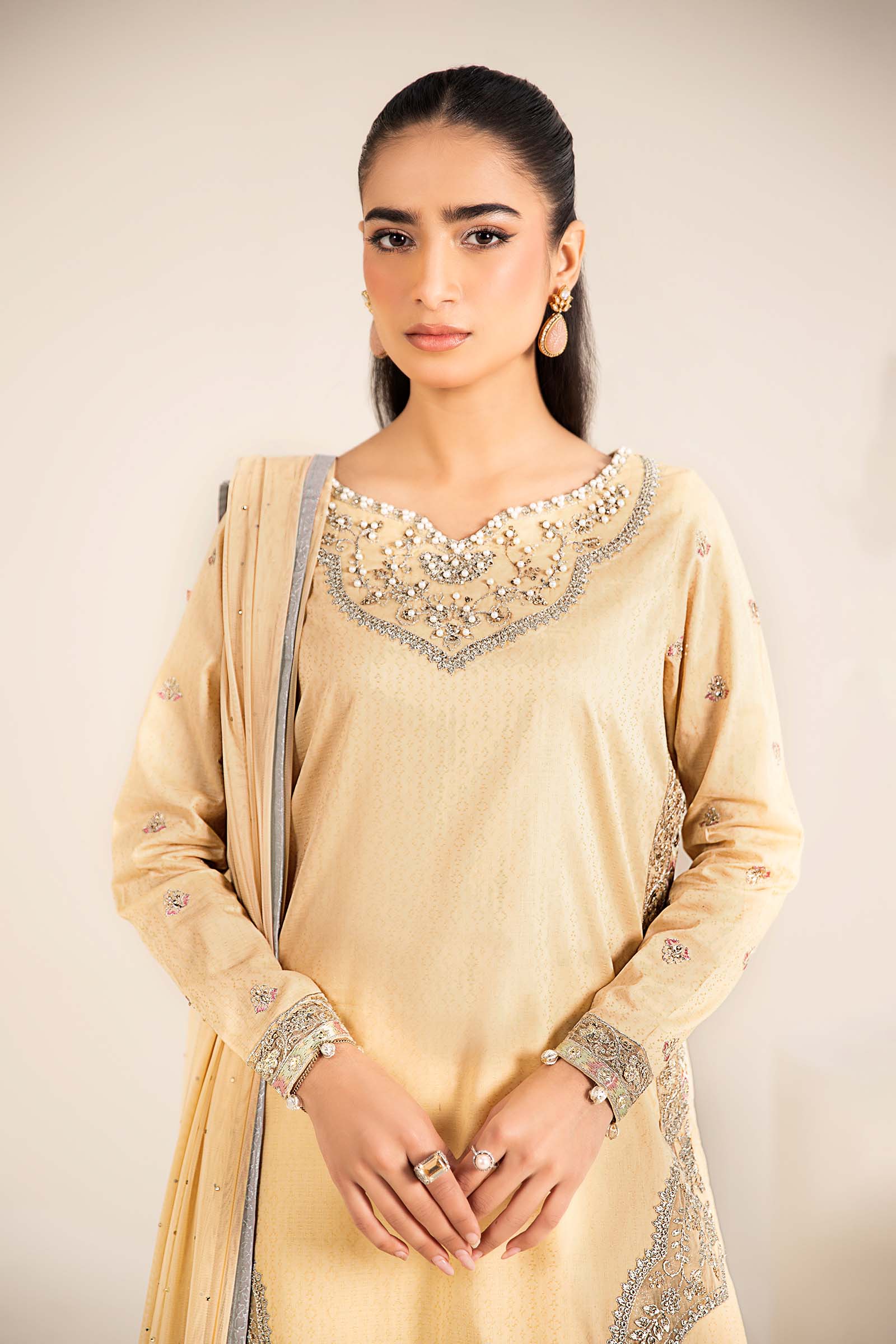 Maira B | Ready to Wear | DW-EF25-61 Yellow by Maria Faisal - Registered Vendor of : Maria B - type : Wedding Dress - 100% original wedding dresses