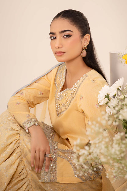 Maira B | Ready to Wear | DW-EF25-61 Yellow by Maria Faisal - Registered Vendor of : Maria B - type : Wedding Dress - 100% original wedding dresses