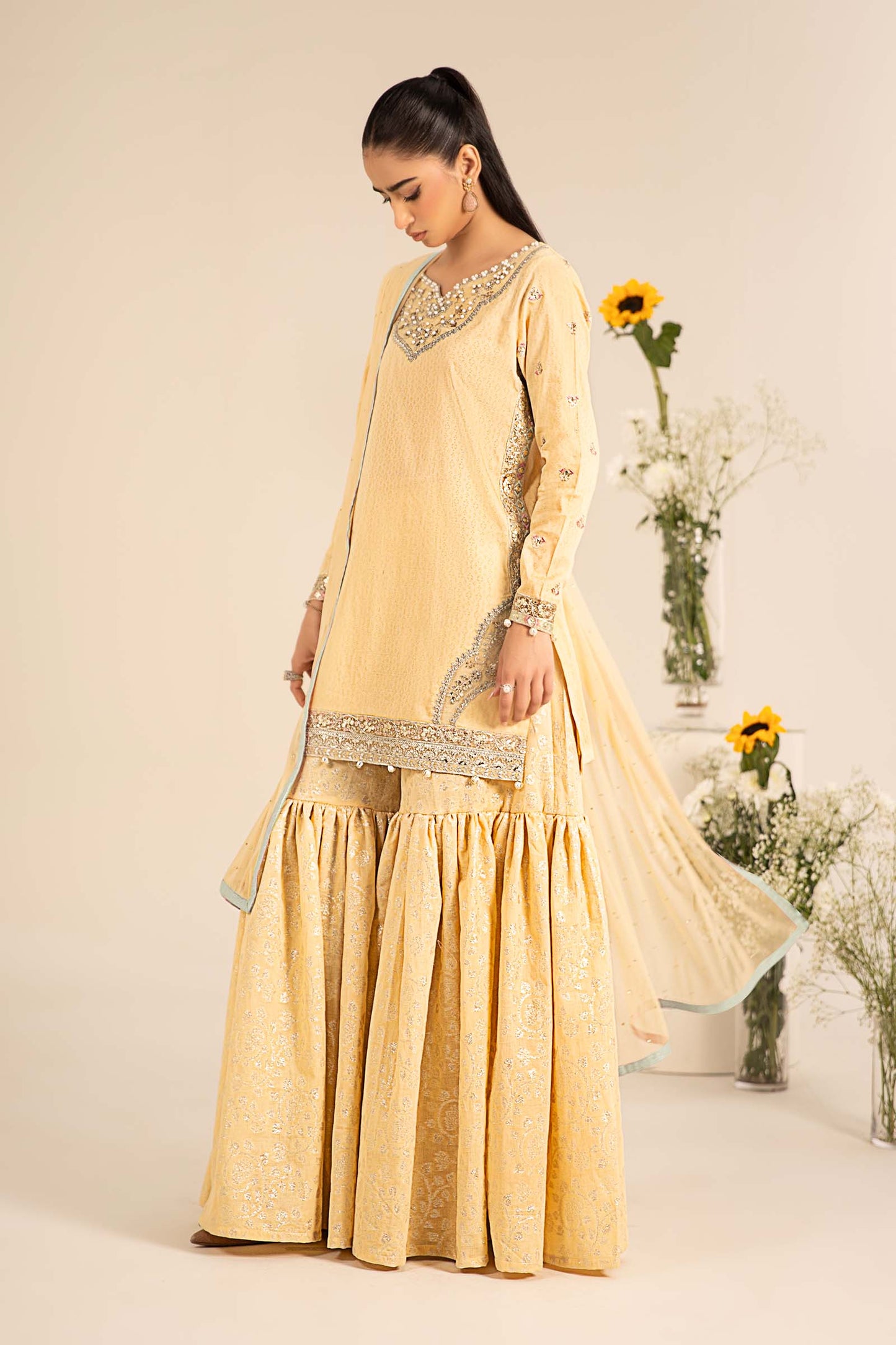 Maira B | Ready to Wear | DW-EF25-61 Yellow by Maria Faisal - Registered Vendor of : Maria B - type : Wedding Dress - 100% original wedding dresses