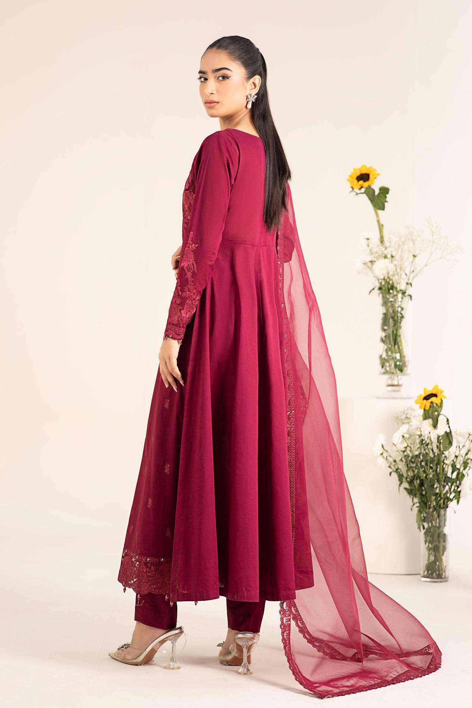 Maira B | Ready to Wear | DW-EF25-83 Red by Maria Faisal - Registered Vendor of : Maria B - type : Wedding Dress - 100% original wedding dresses
