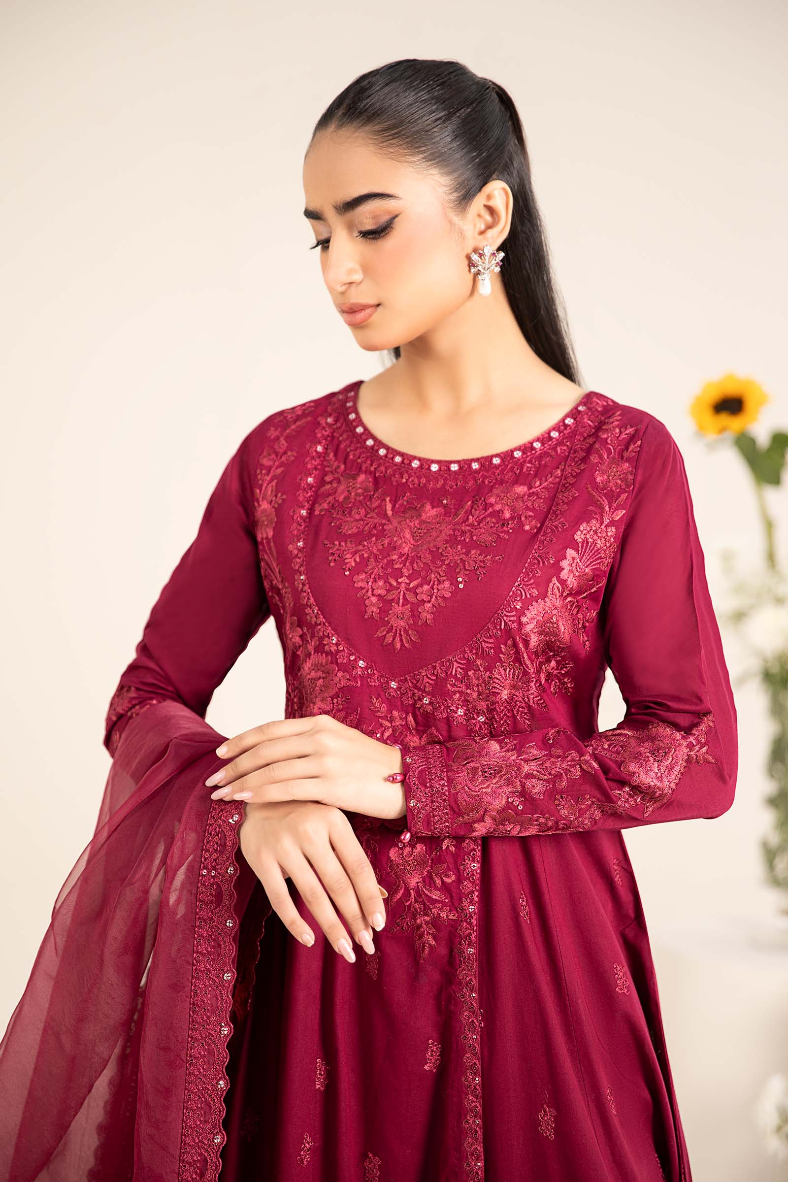 Maira B | Ready to Wear | DW-EF25-83 Red by Maria Faisal - Registered Vendor of : Maria B - type : Wedding Dress - 100% original wedding dresses