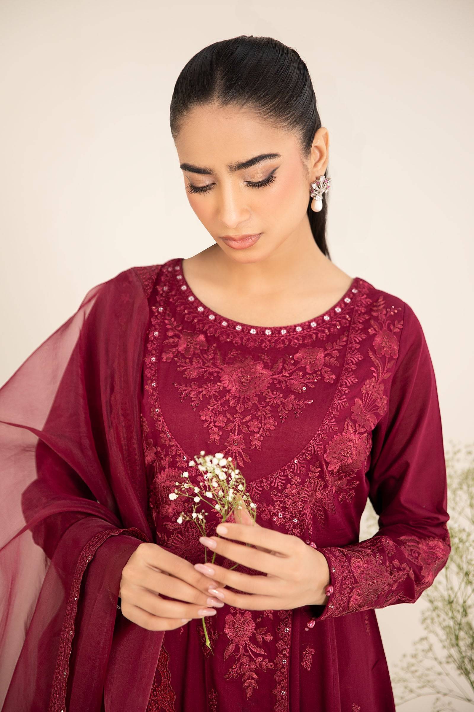 Maira B | Ready to Wear | DW-EF25-83 Red by Maria Faisal - Registered Vendor of : Maria B - type : Wedding Dress - 100% original wedding dresses